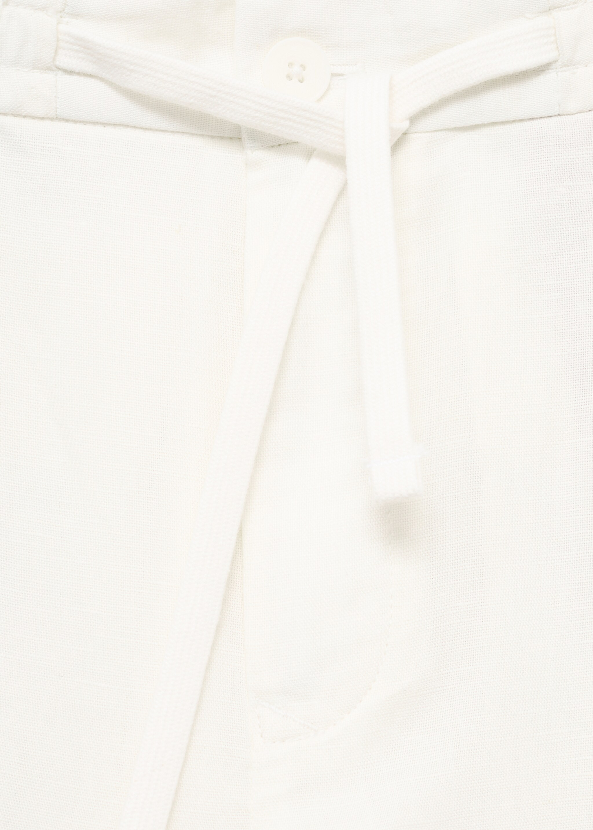 Παντελόνι slim fit λινό κορδόνι - Λεπτομέρεια του προϊόντος 0, Λευκό. Ref: 17065975-00.