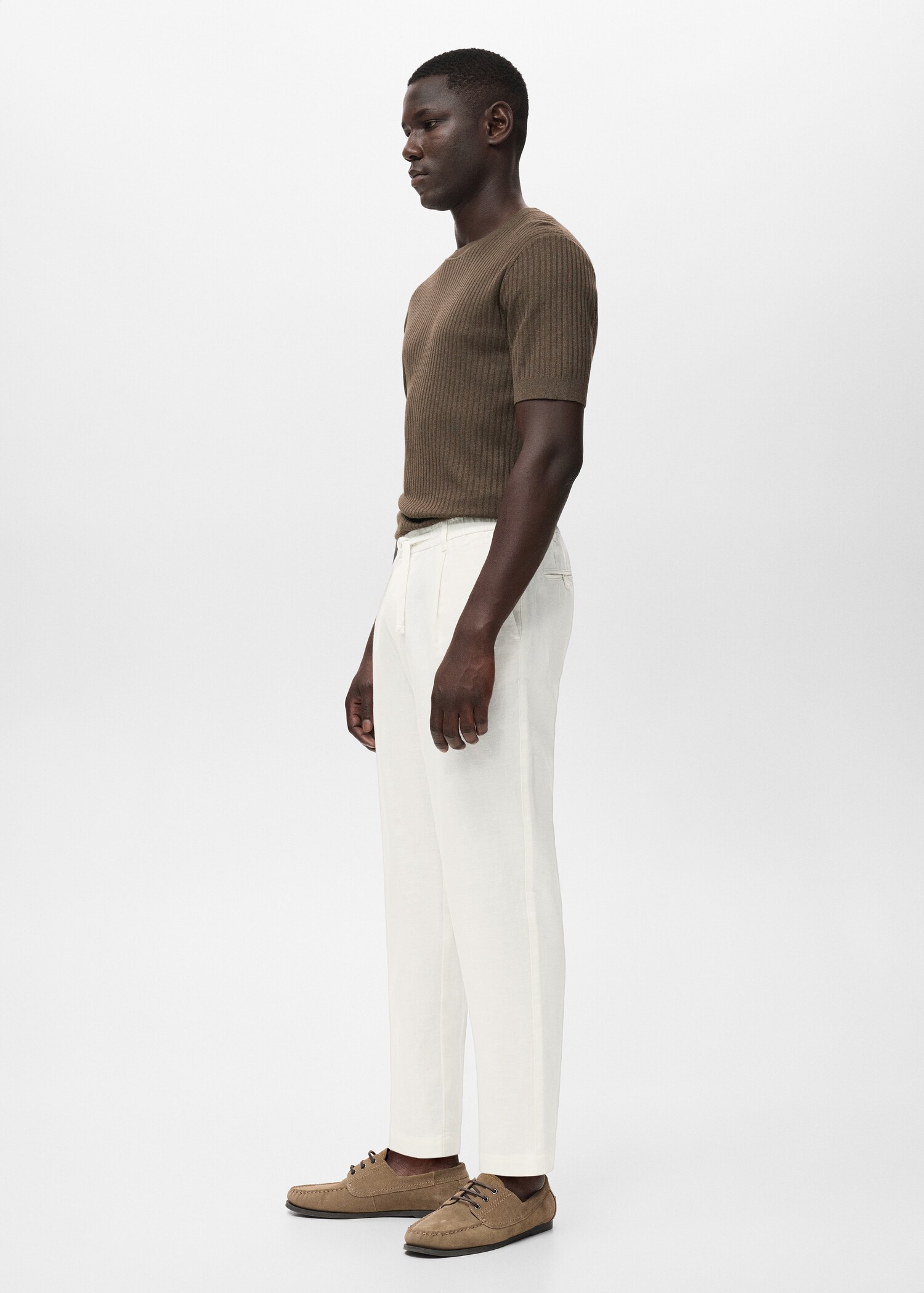 Παντελόνι slim fit λινό κορδόνι - Λεπτομέρεια του προϊόντος 2