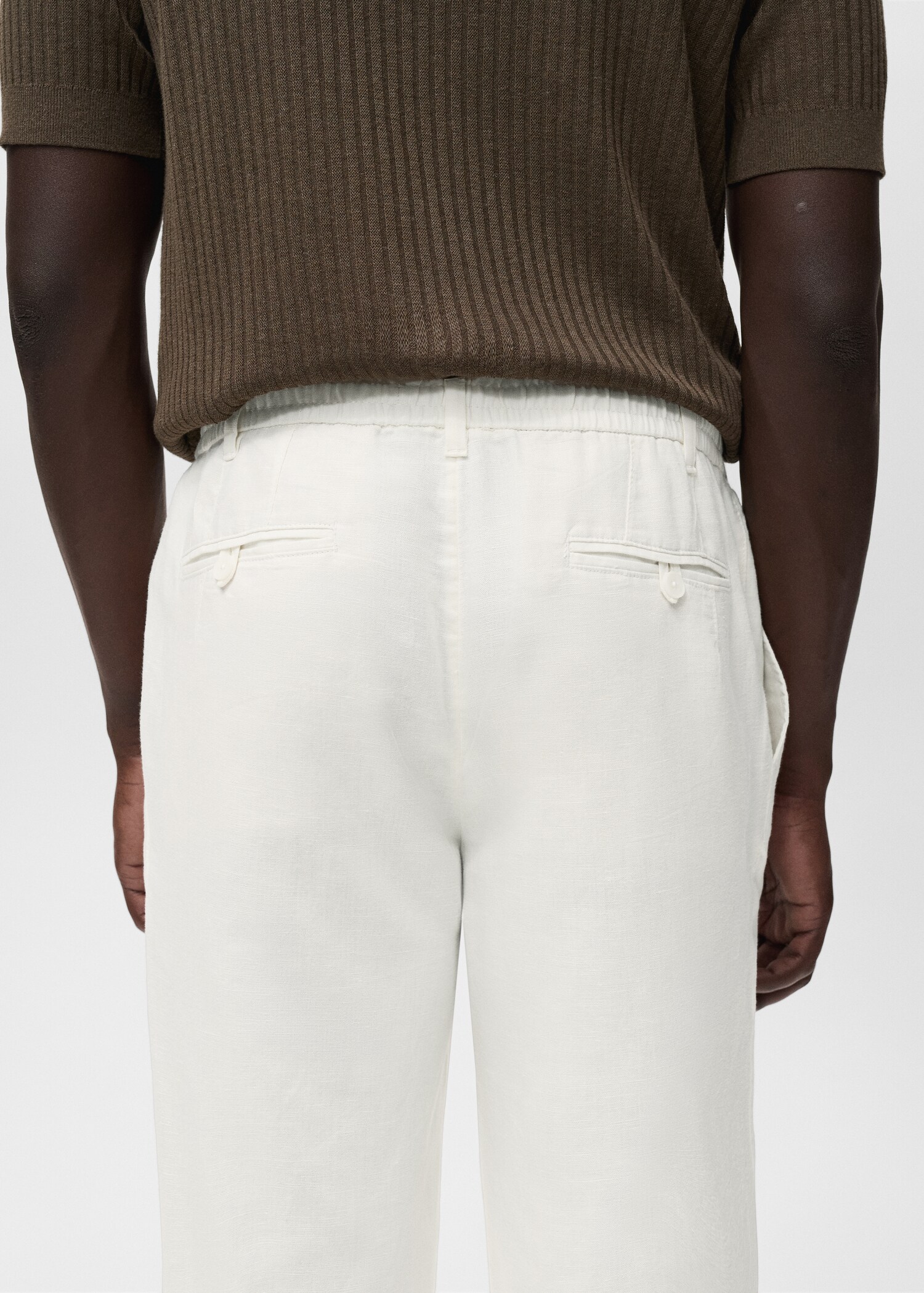 Παντελόνι slim fit λινό κορδόνι - Λεπτομέρεια του προϊόντος 6