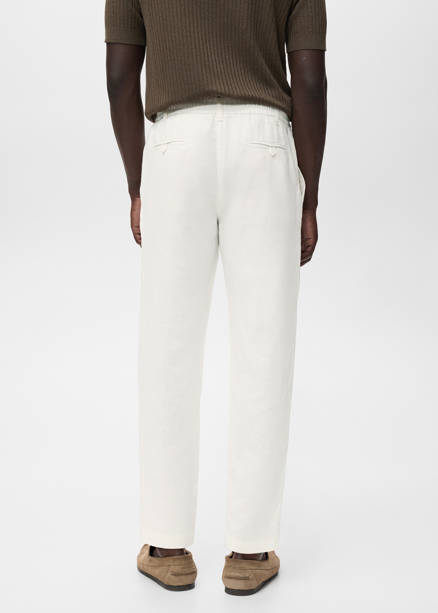 Παντελόνι slim fit λινό κορδόνι - Πίσω όψη προϊόντος