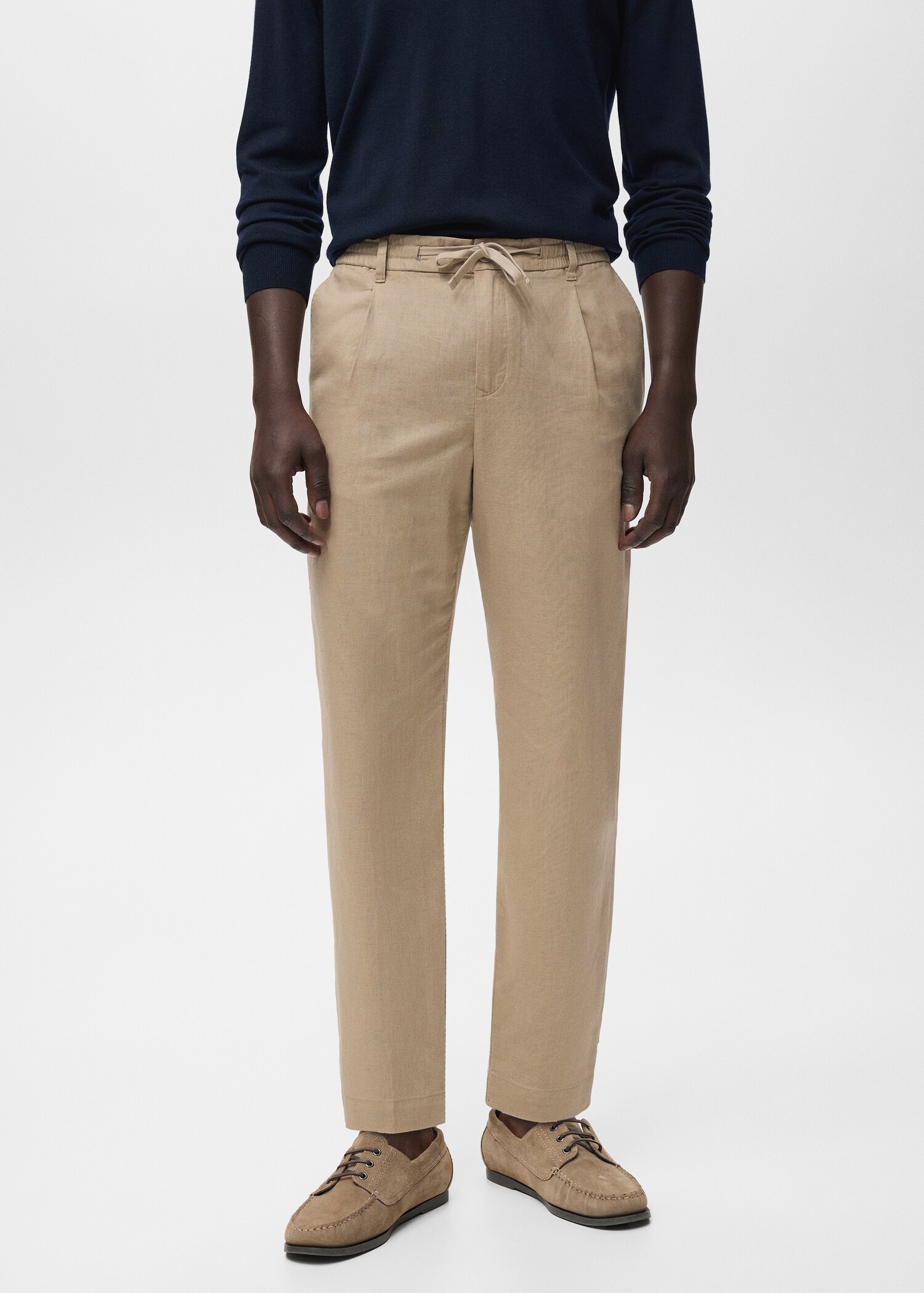 Παντελόνι slim fit λινό κορδόνι - Μεσαίο πλάνο