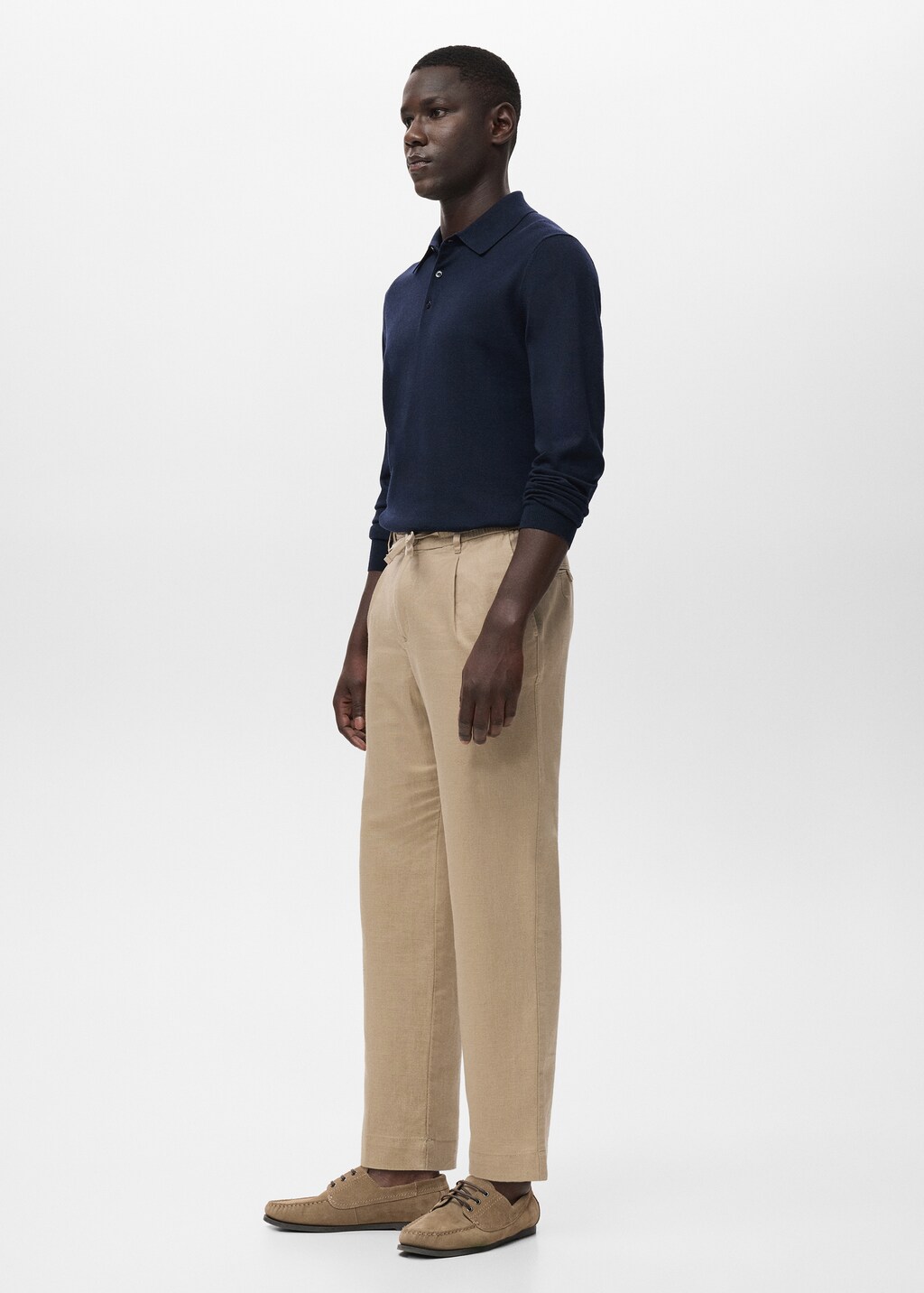Slim-fit pants with drawstring