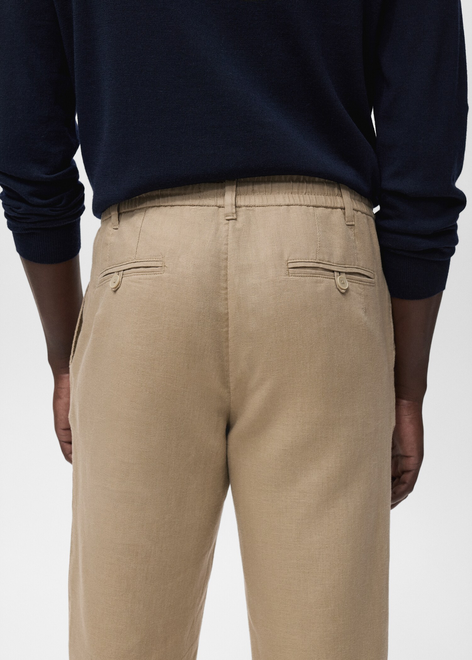 Παντελόνι slim fit λινό κορδόνι - Λεπτομέρεια του προϊόντος 6