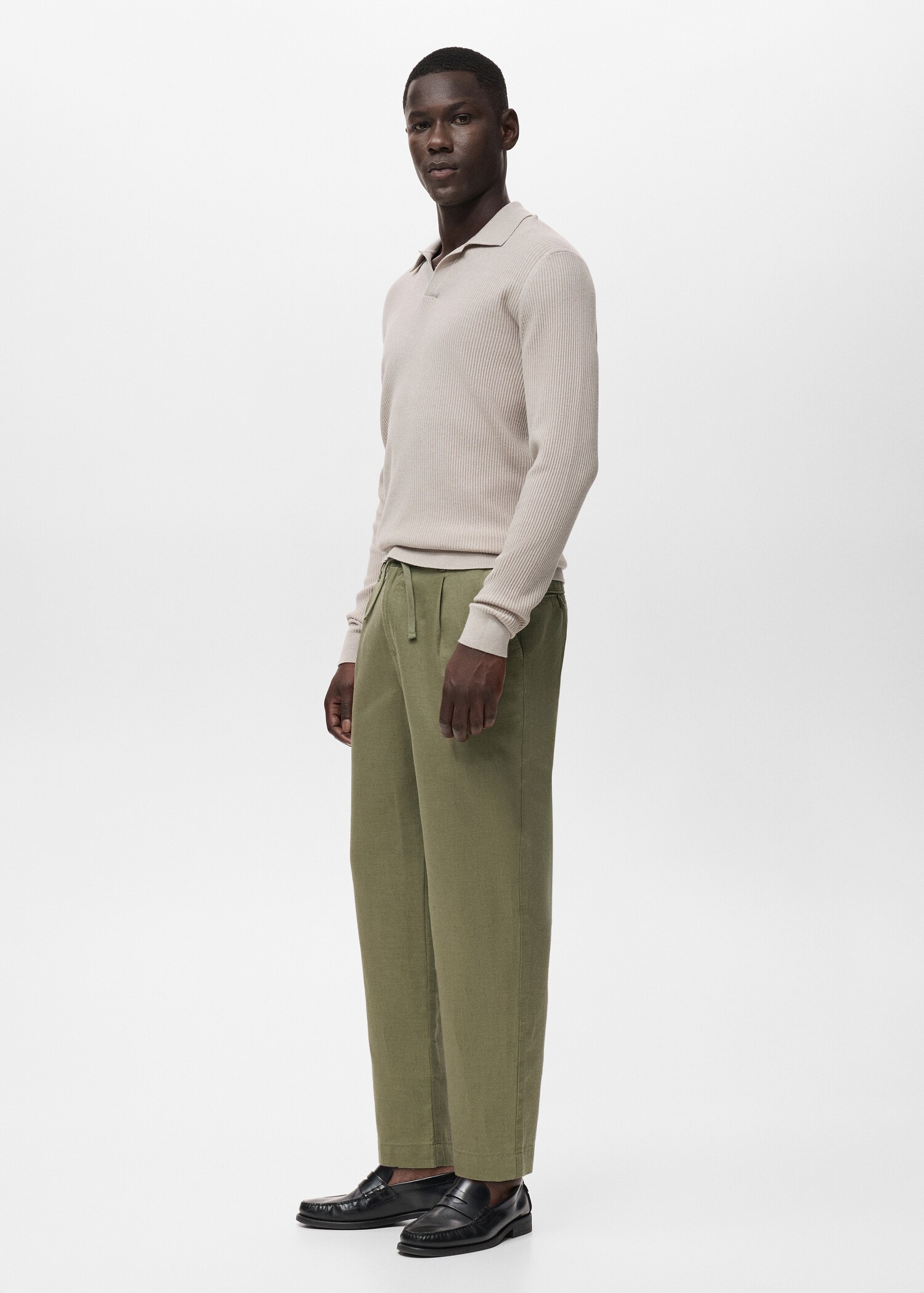 Παντελόνι slim fit λινό κορδόνι - Λεπτομέρεια του προϊόντος 2