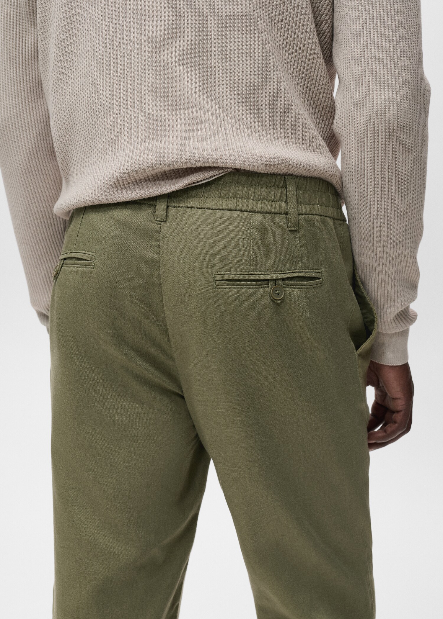 Παντελόνι slim fit λινό κορδόνι - Λεπτομέρεια του προϊόντος 6