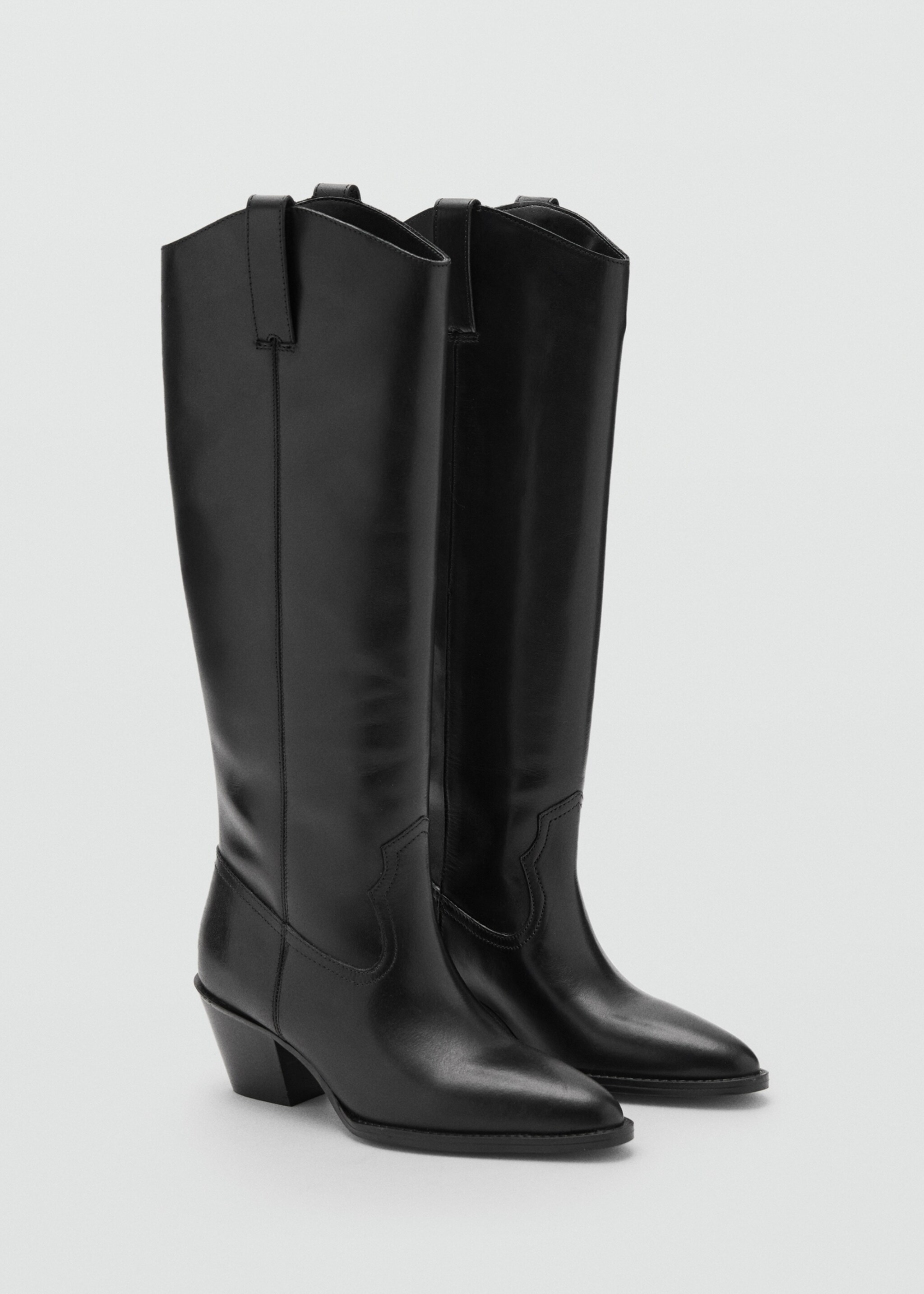 Heel leather boot - Medium plane, Black. Ref: 17065977-00.