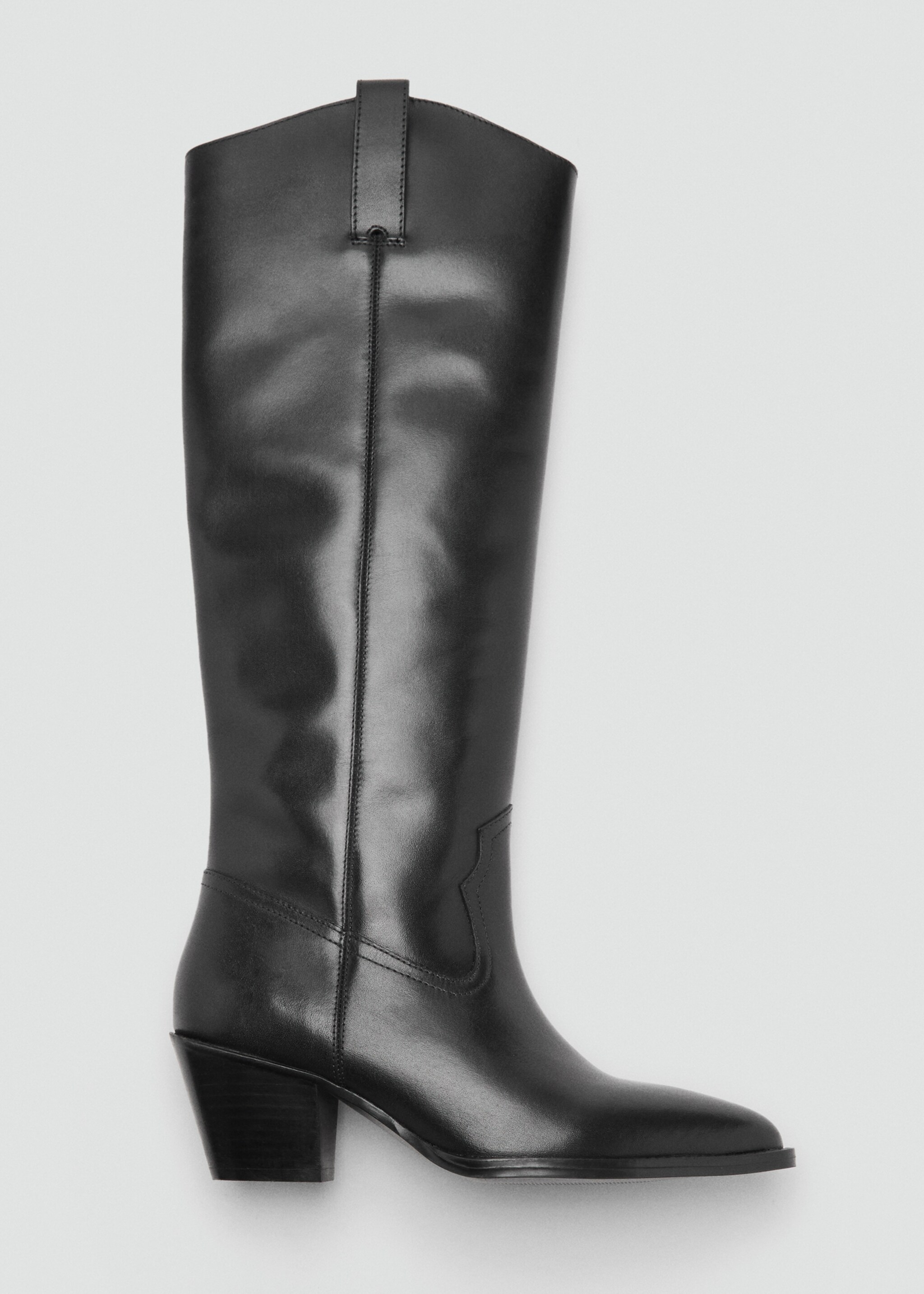 Heel leather boot - Details of the article 4, Black. Ref: 17065977-00.