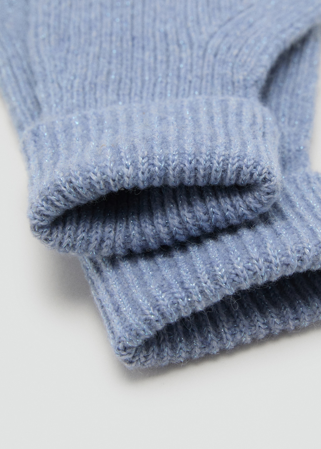 Ribbed lurex gloves