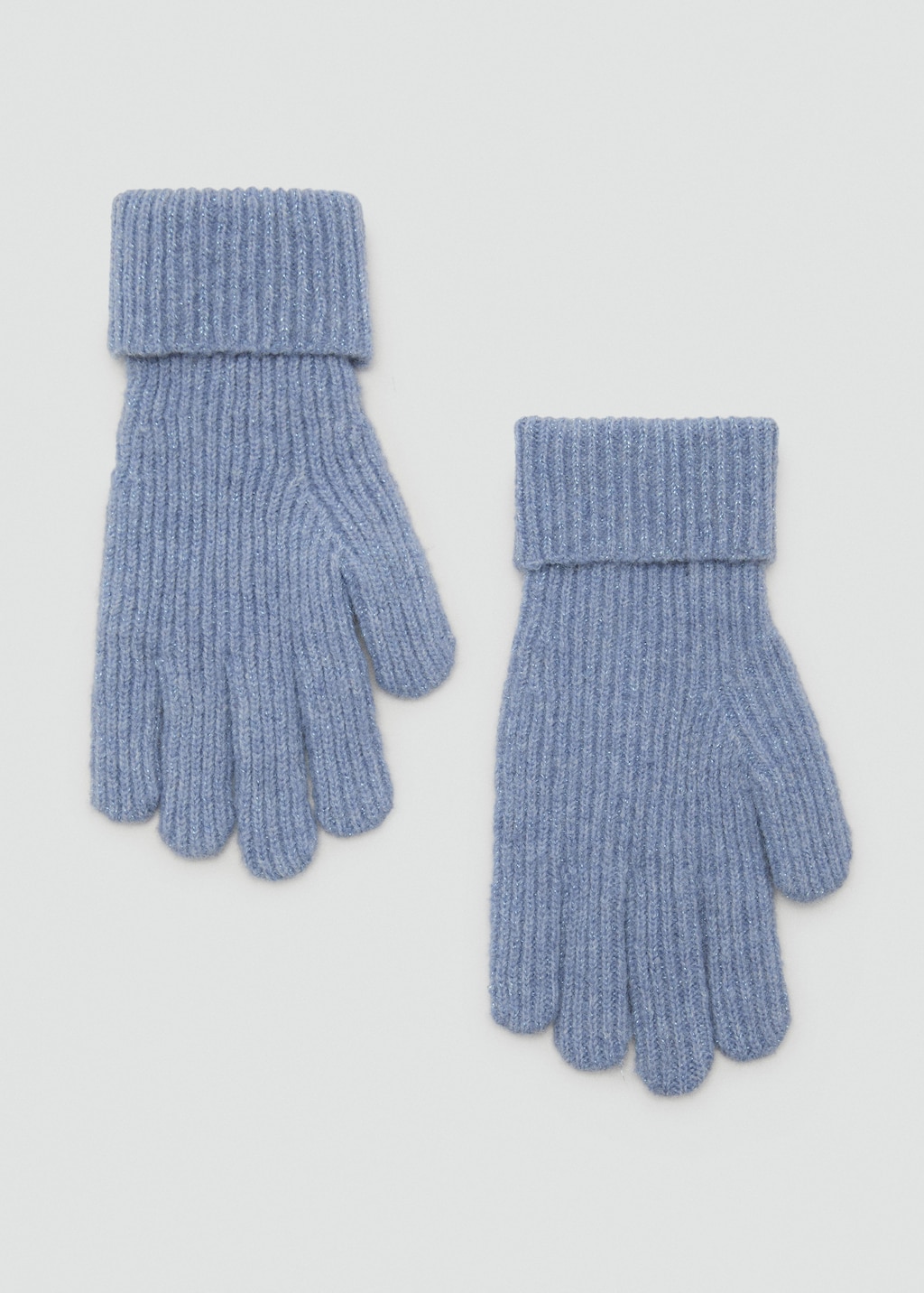 Ribbed lurex gloves
