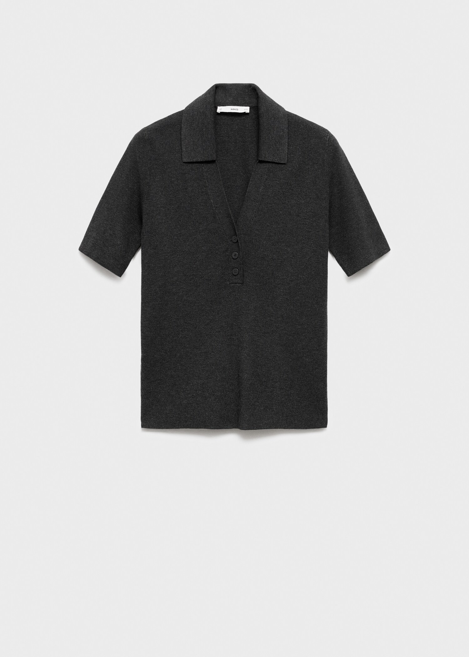 Fine-knit sweater with shirt collar - Article without model