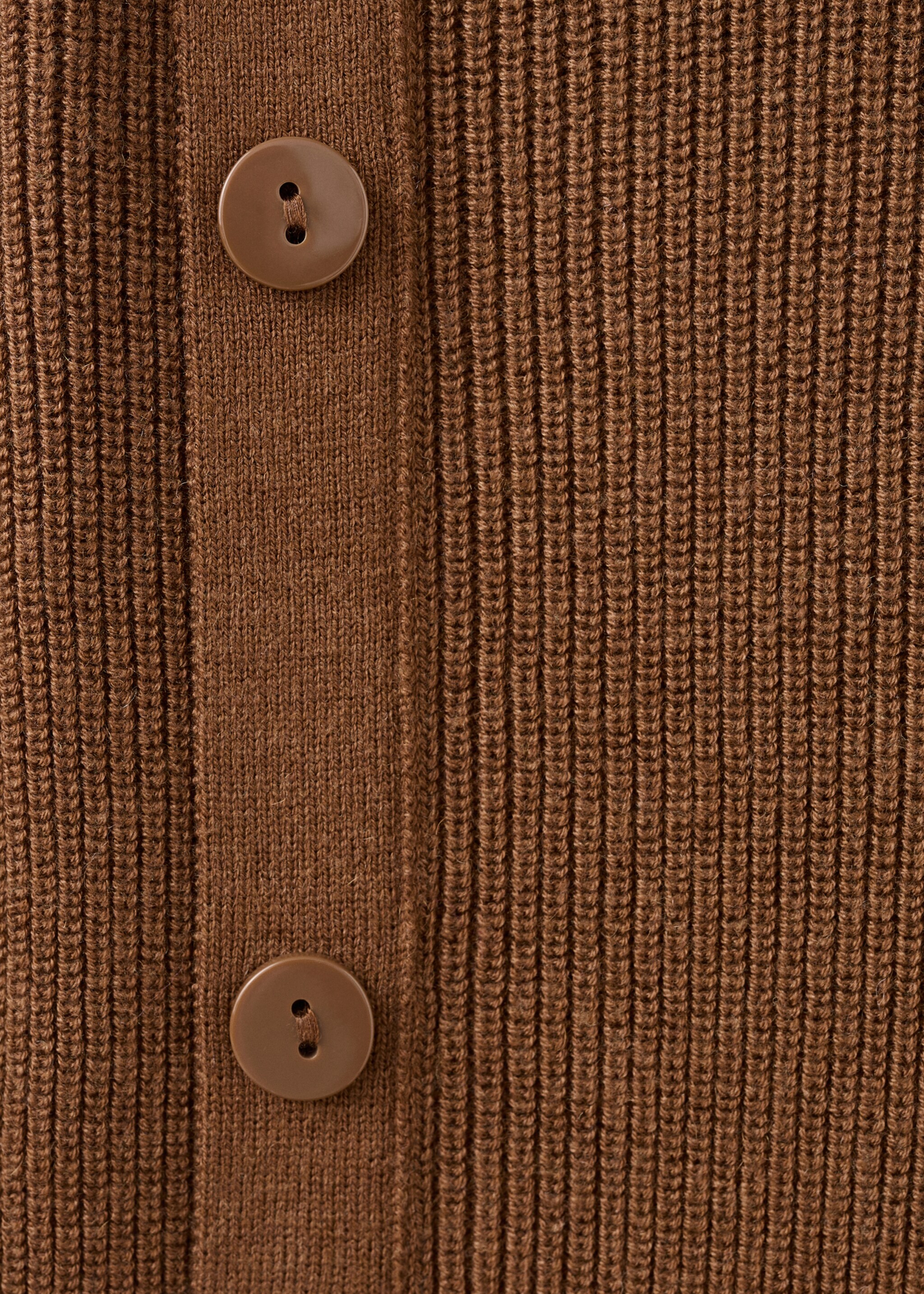 Sweater with asymmetrical neck and buttons - Details of the article 0, Caramel. Ref: 17065982-00.