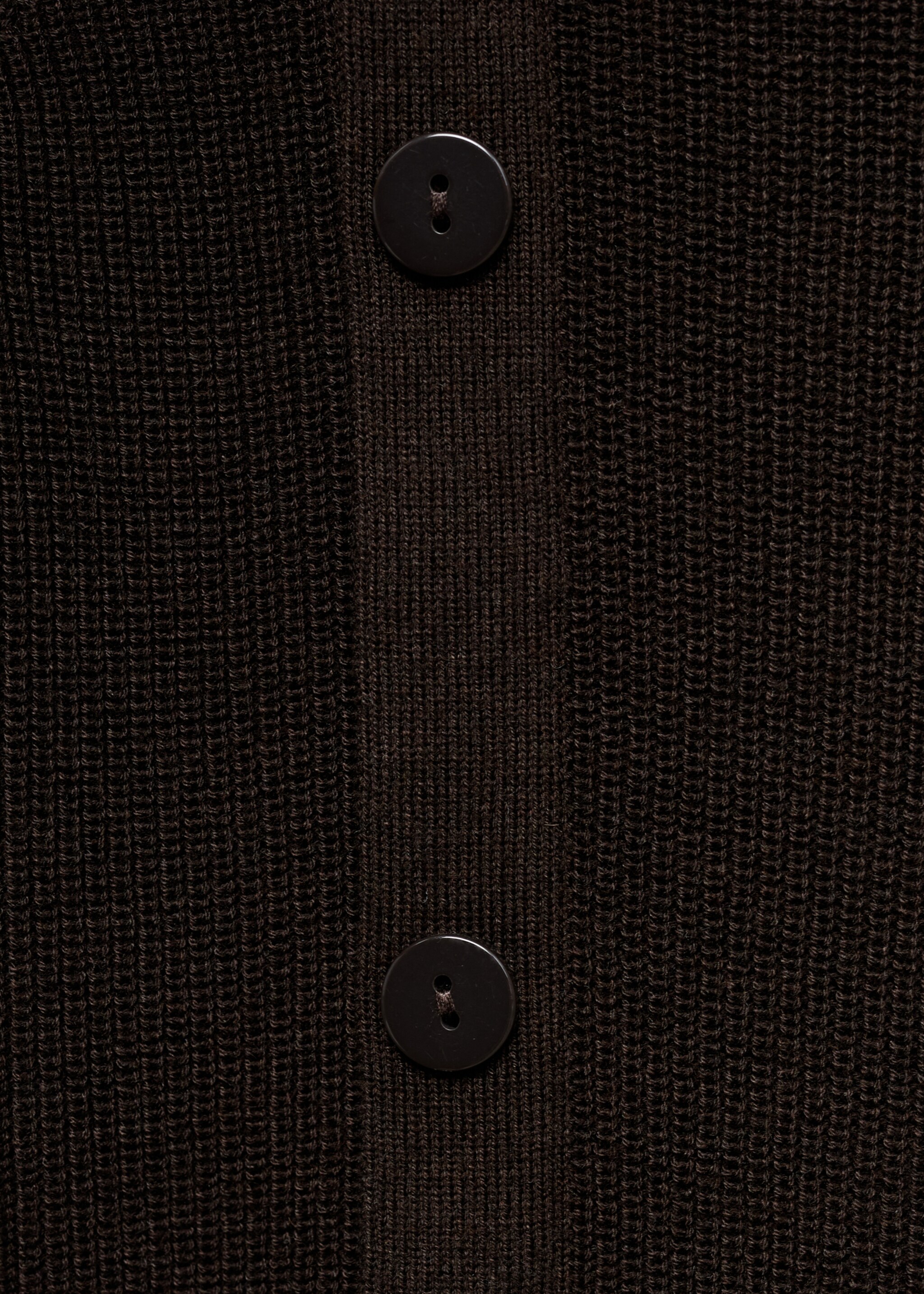 Sweater with asymmetrical neck and buttons - Details of the article 8, Chocolate. Ref: 17065982-00.