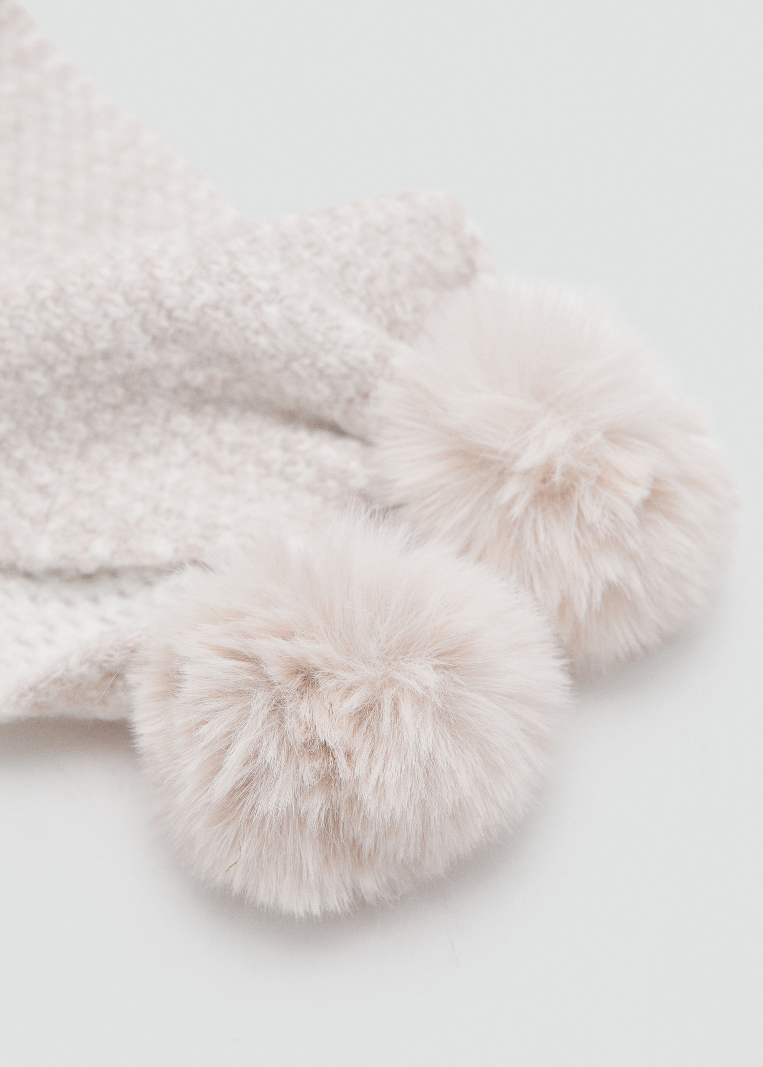 Pompom knit scarf - Medium plane