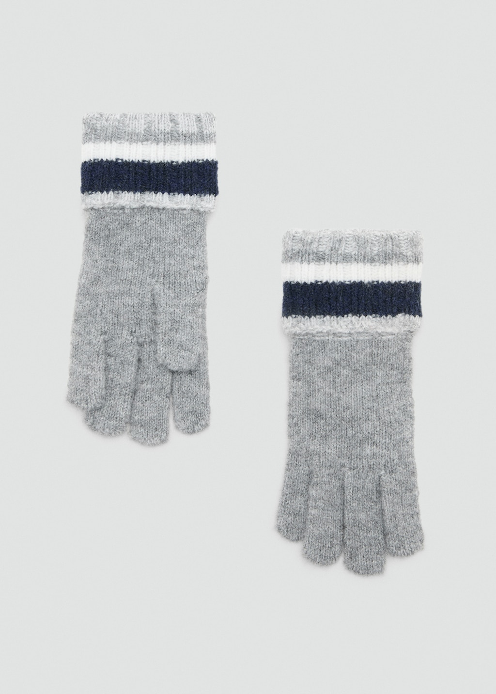 Striped knit gloves