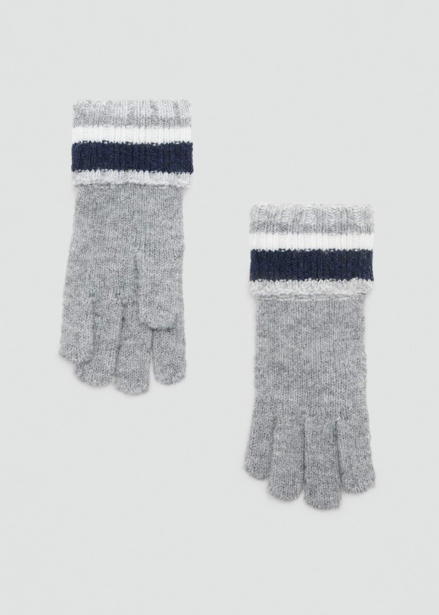Striped knit gloves - Article without model
