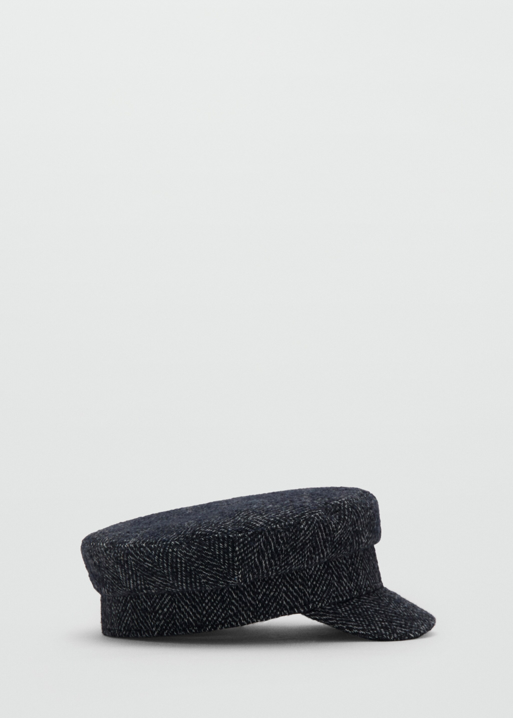 Wool-blend baker boy cap - Article without model, Navy. Ref: 17065988-00.