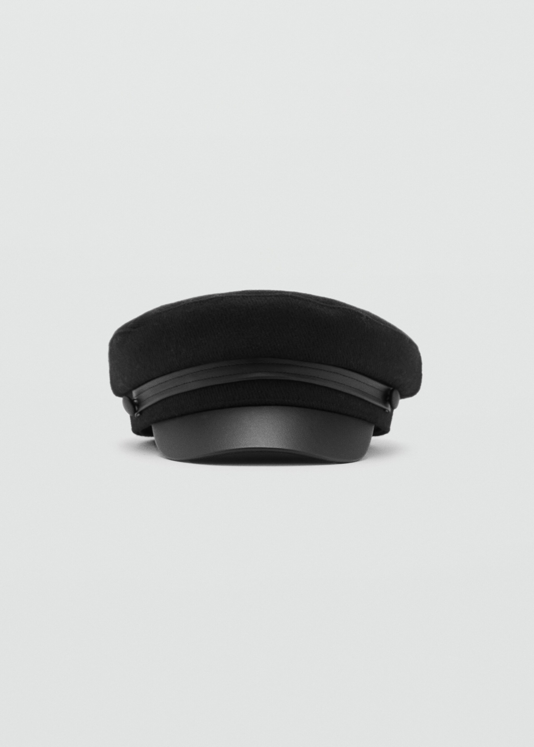 Wool-blend baker boy cap - Medium plane, Black. Ref: 17065991-00.