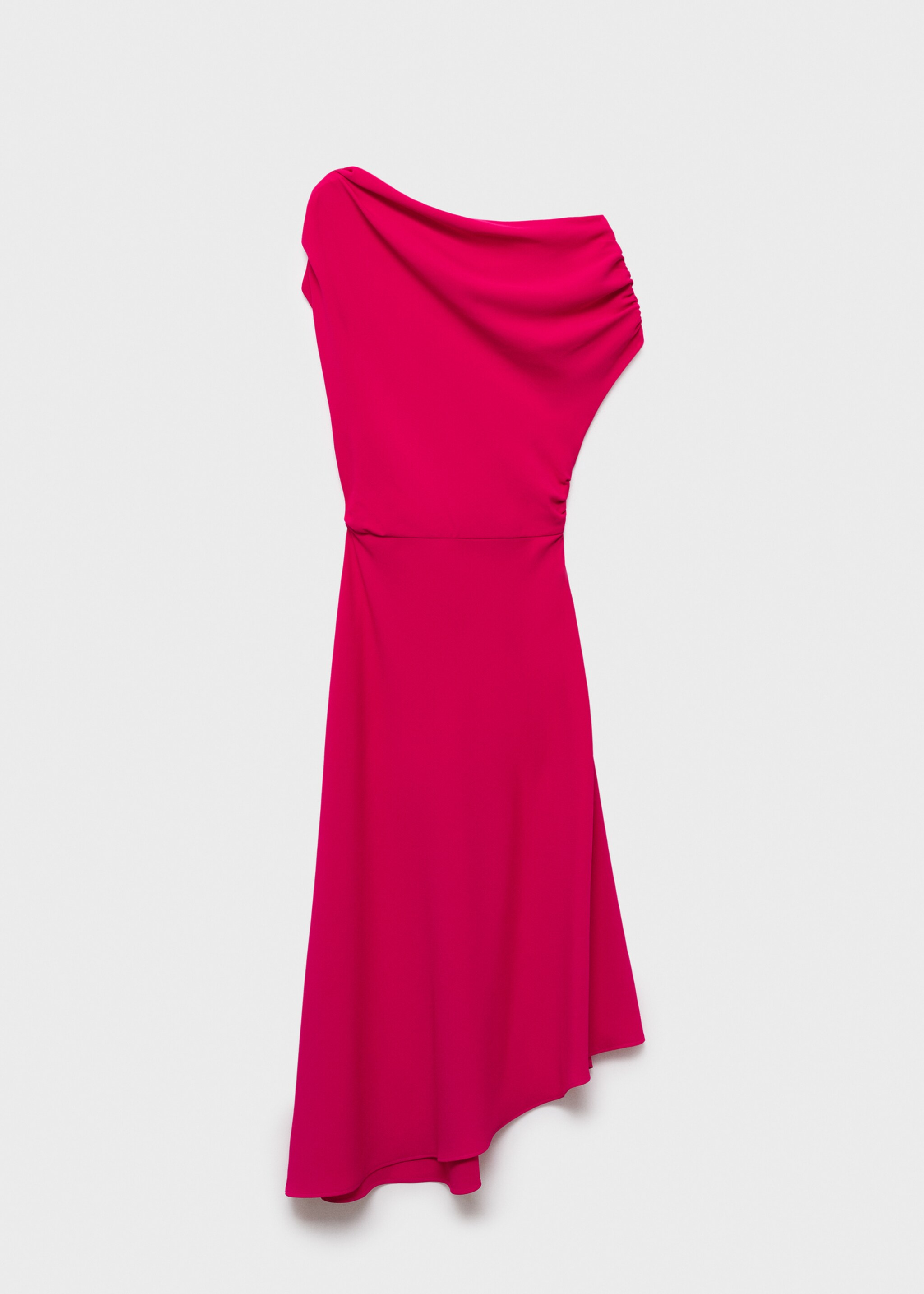 Asymmetrical midi-dress - Article without model, Fuchsia. Ref: 17065998-00.