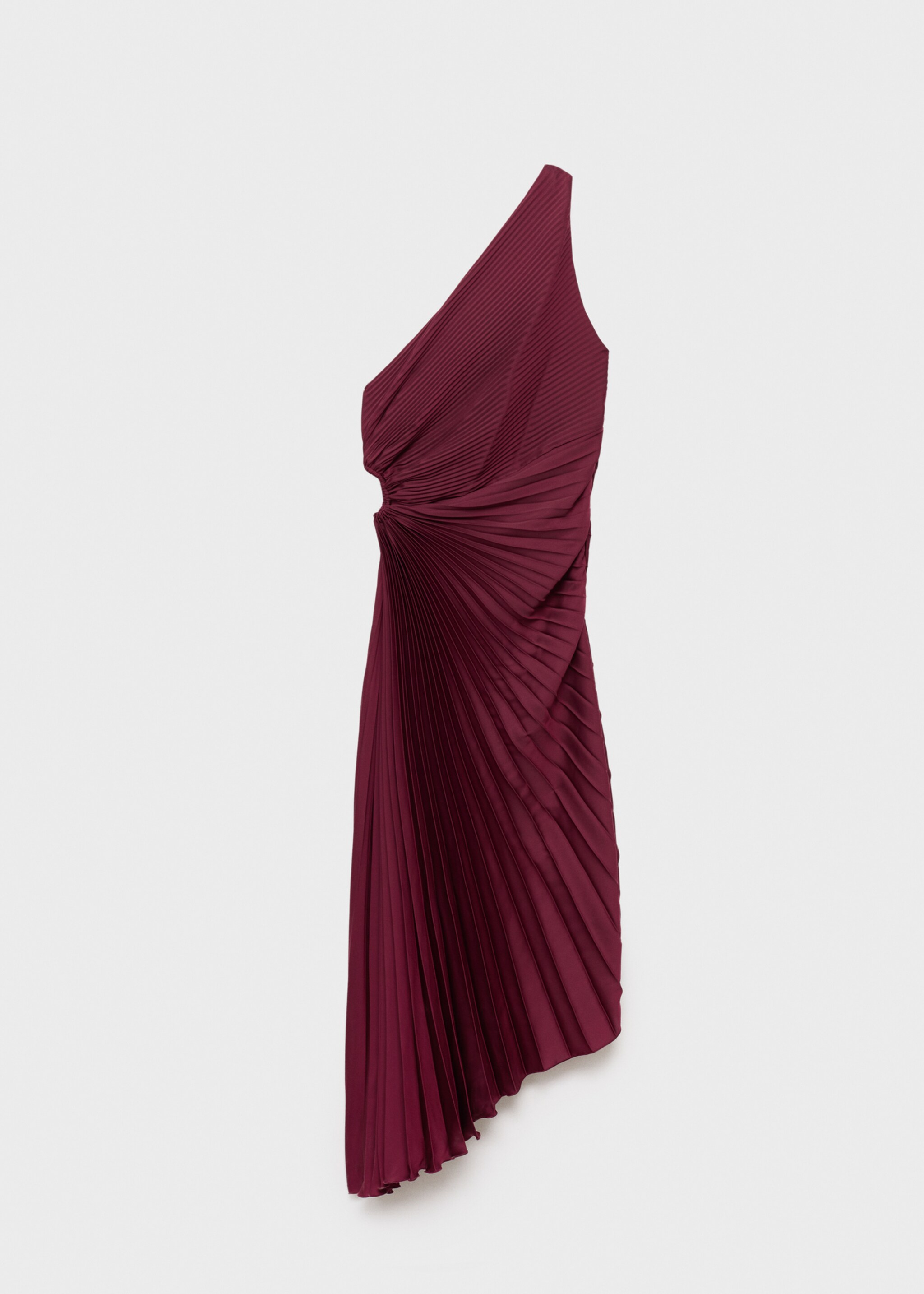 Asymmetrical pleated dress with opening - Article without model, Purple. Ref: 17065999-00.
