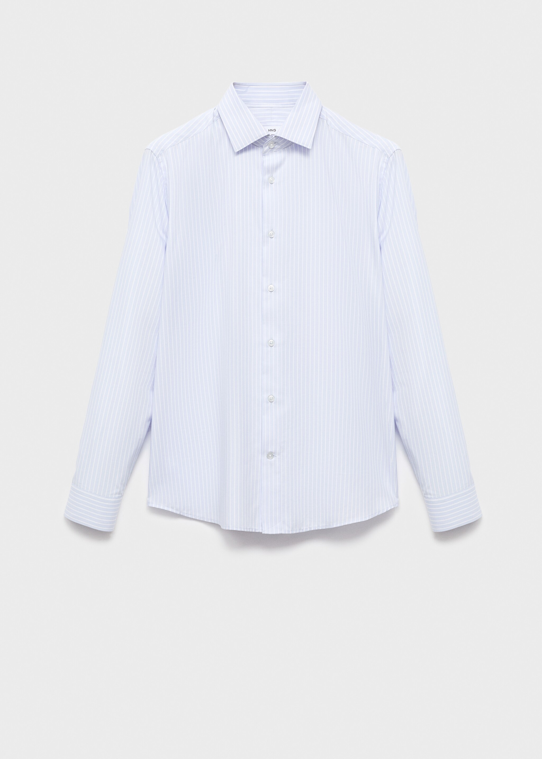 Gestreiftes Slim Fit-Hemd aus 100 % Baumwolle - Artikel ohne Model, Himmelblau. Ref: 17066000-00.