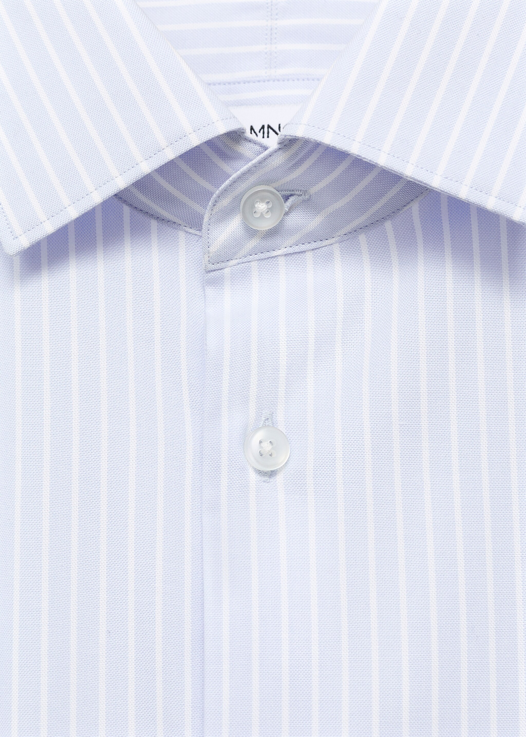 Gestreiftes Slim Fit-Hemd aus 100 % Baumwolle - Detail des Artikels 8, Himmelblau. Ref: 17066000-00.