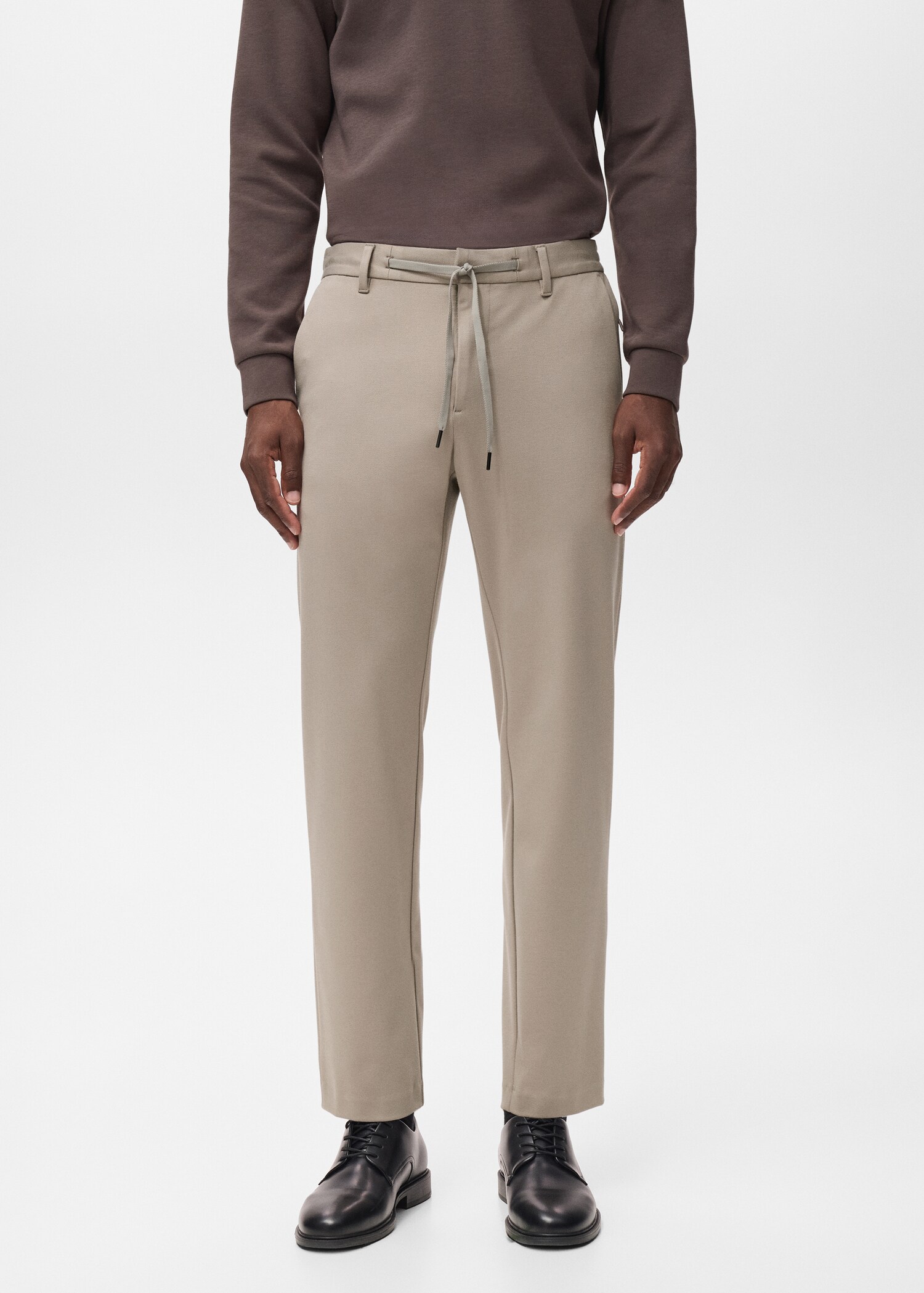 Pantalon slim-fit comfort stretch cordon - Plan moyen