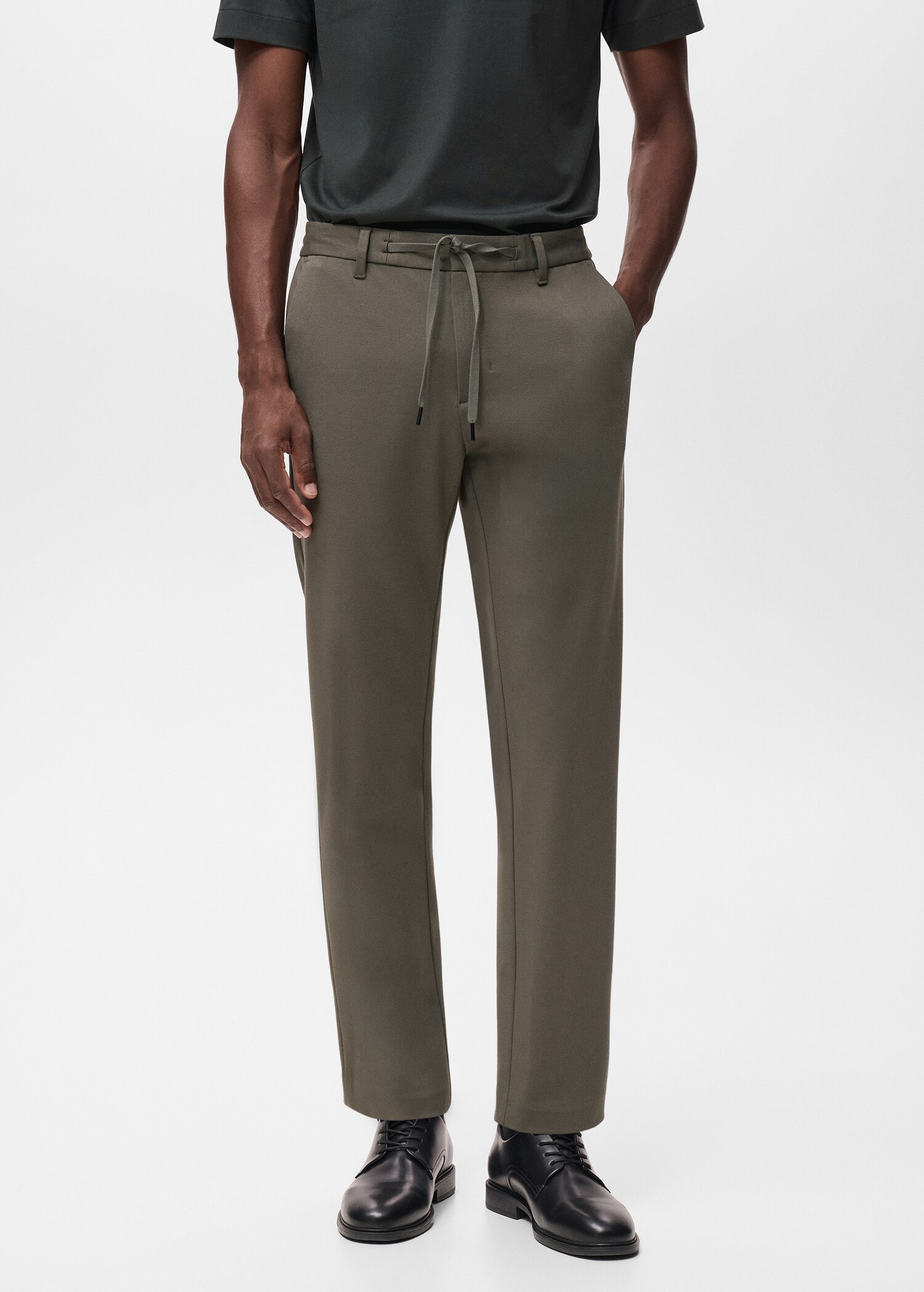 Pantalon slim-fit comfort stretch cordon - Plan moyen