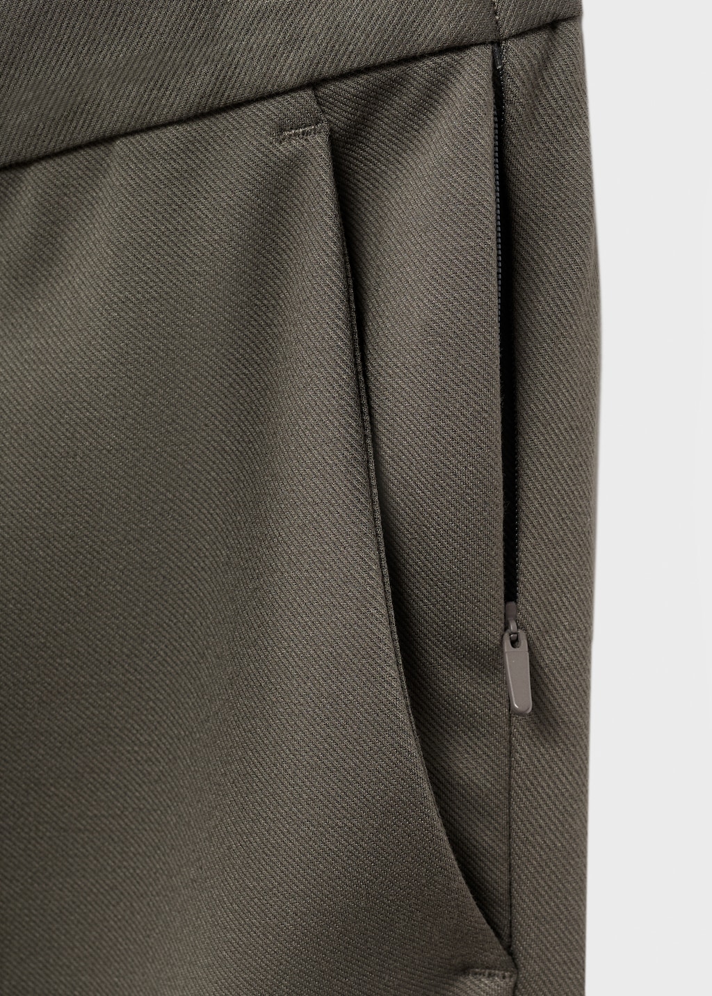 Stretch fabric slim-fit pants with drawstring