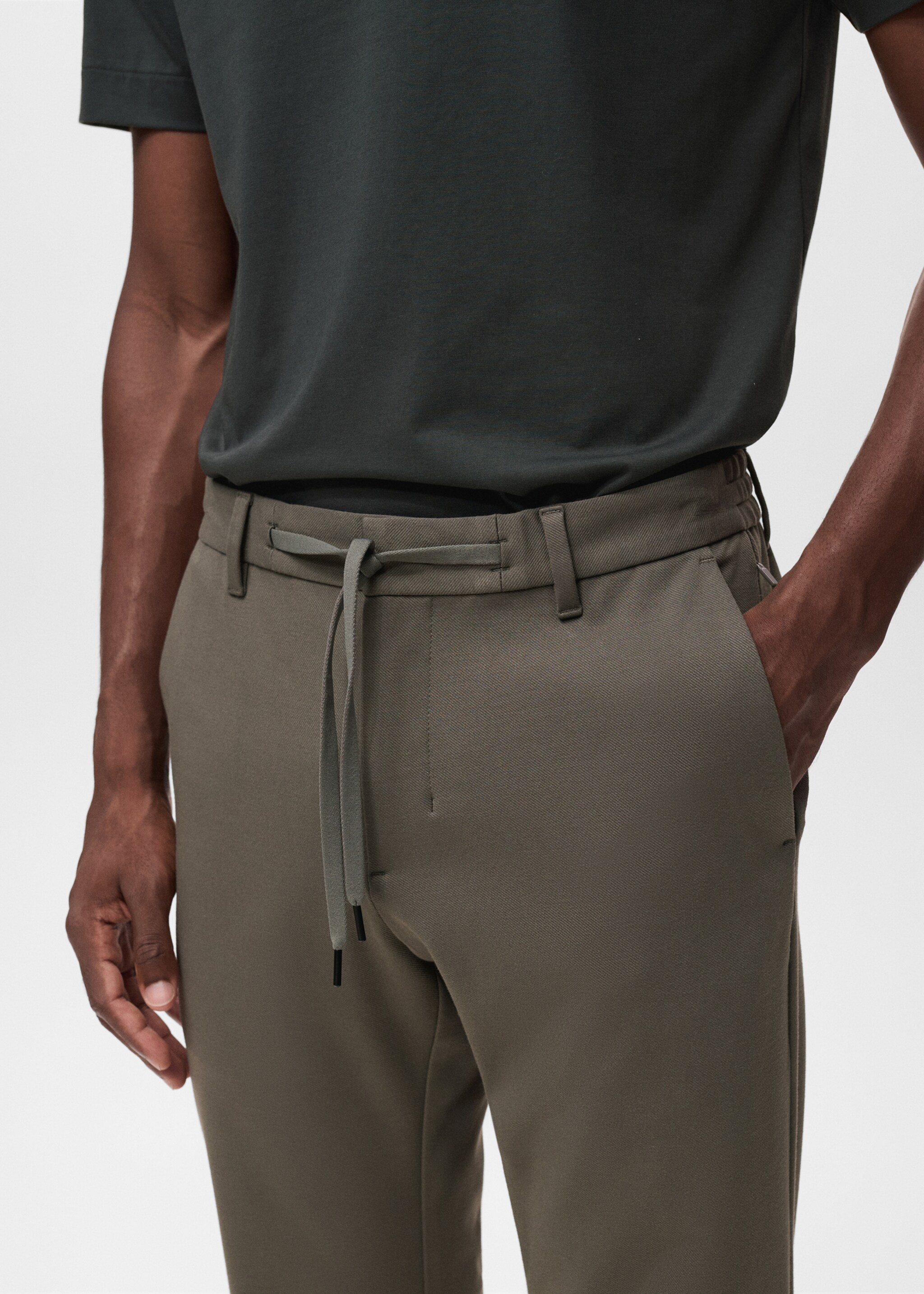 Pantalon slim-fit comfort stretch cordon - Détail de l'article 1, Marron moyen. Ref: 17066326-00.