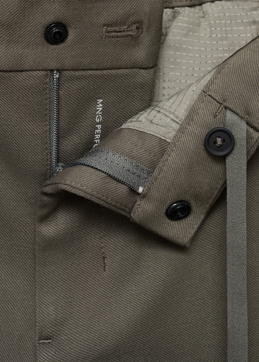 Stretch fabric slim-fit pants with drawstring