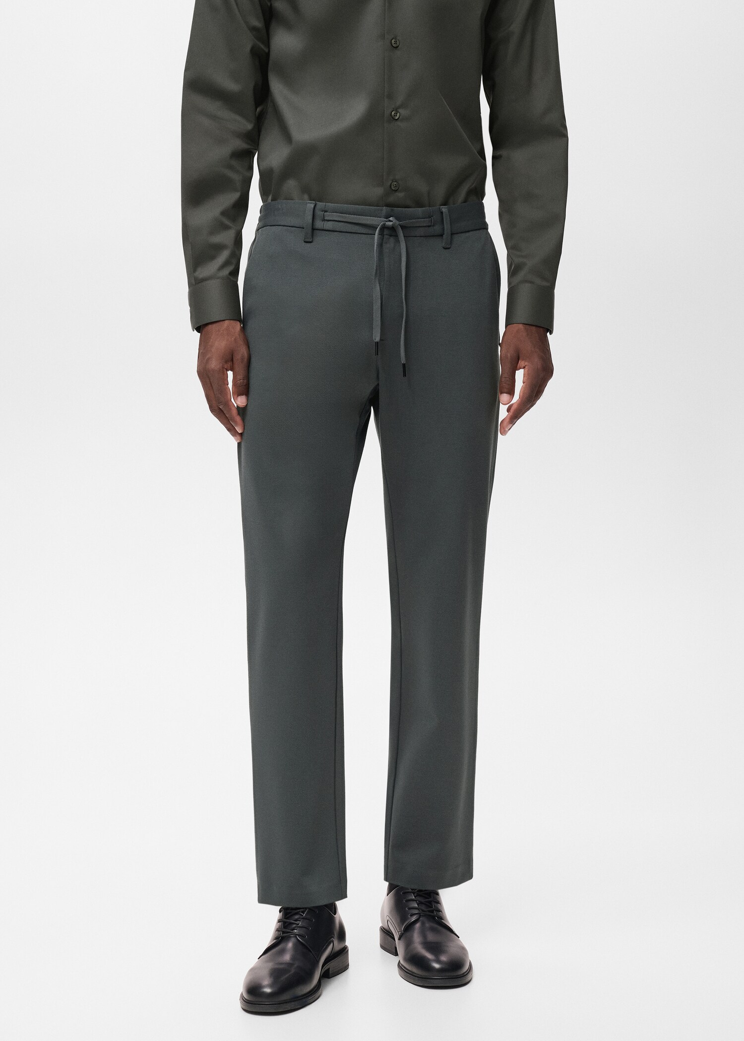 Pantalon slim-fit comfort stretch cordon - Plan moyen