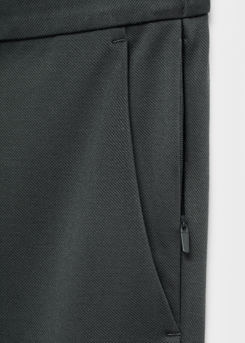 Stretch fabric slim-fit pants with drawstring