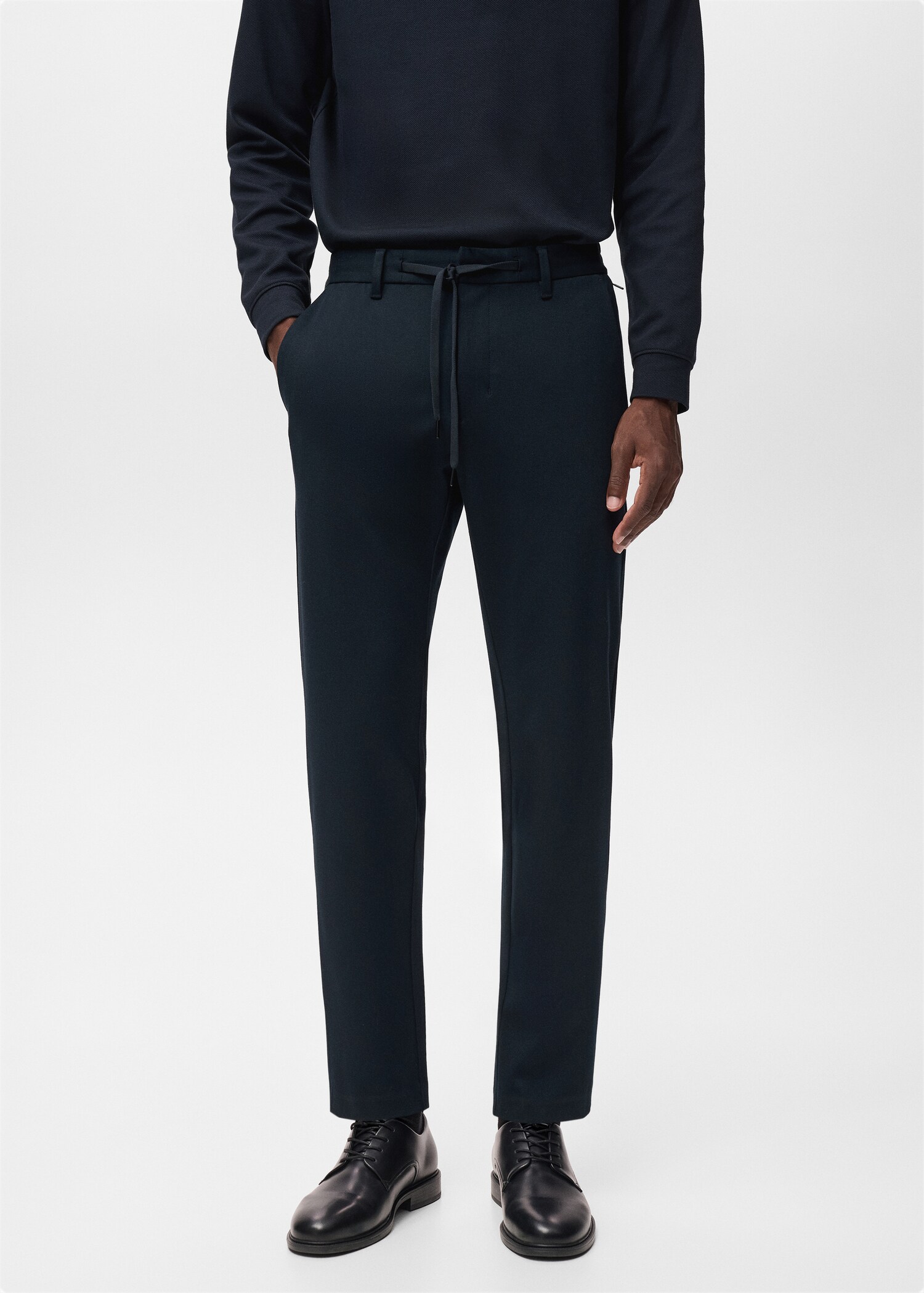 Pantalon slim-fit comfort stretch cordon - Plan moyen
