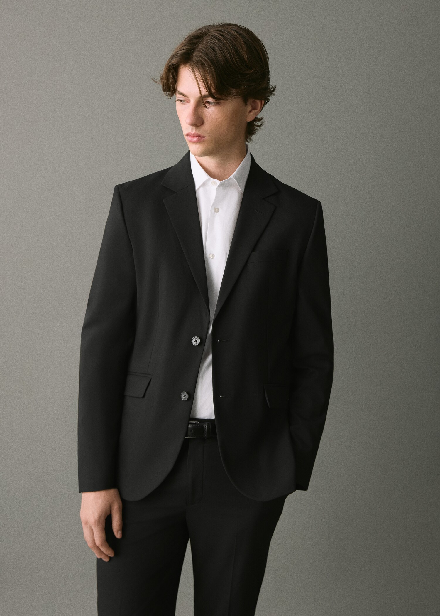 Straight-fit suit jacket - Medium plane