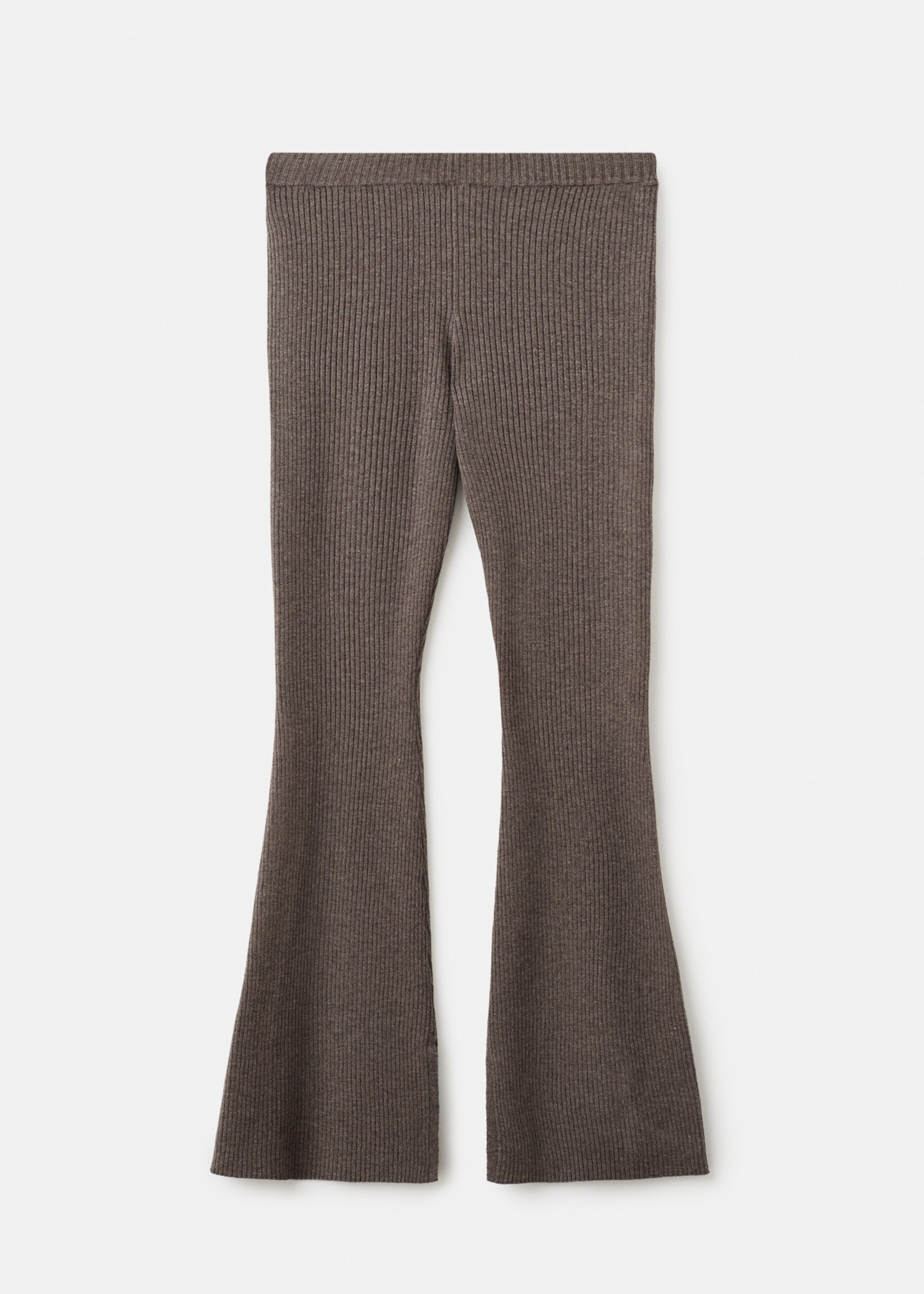 Ribbed flared trousers - Article without model, Medium Brown. Ref: 17066330-00.