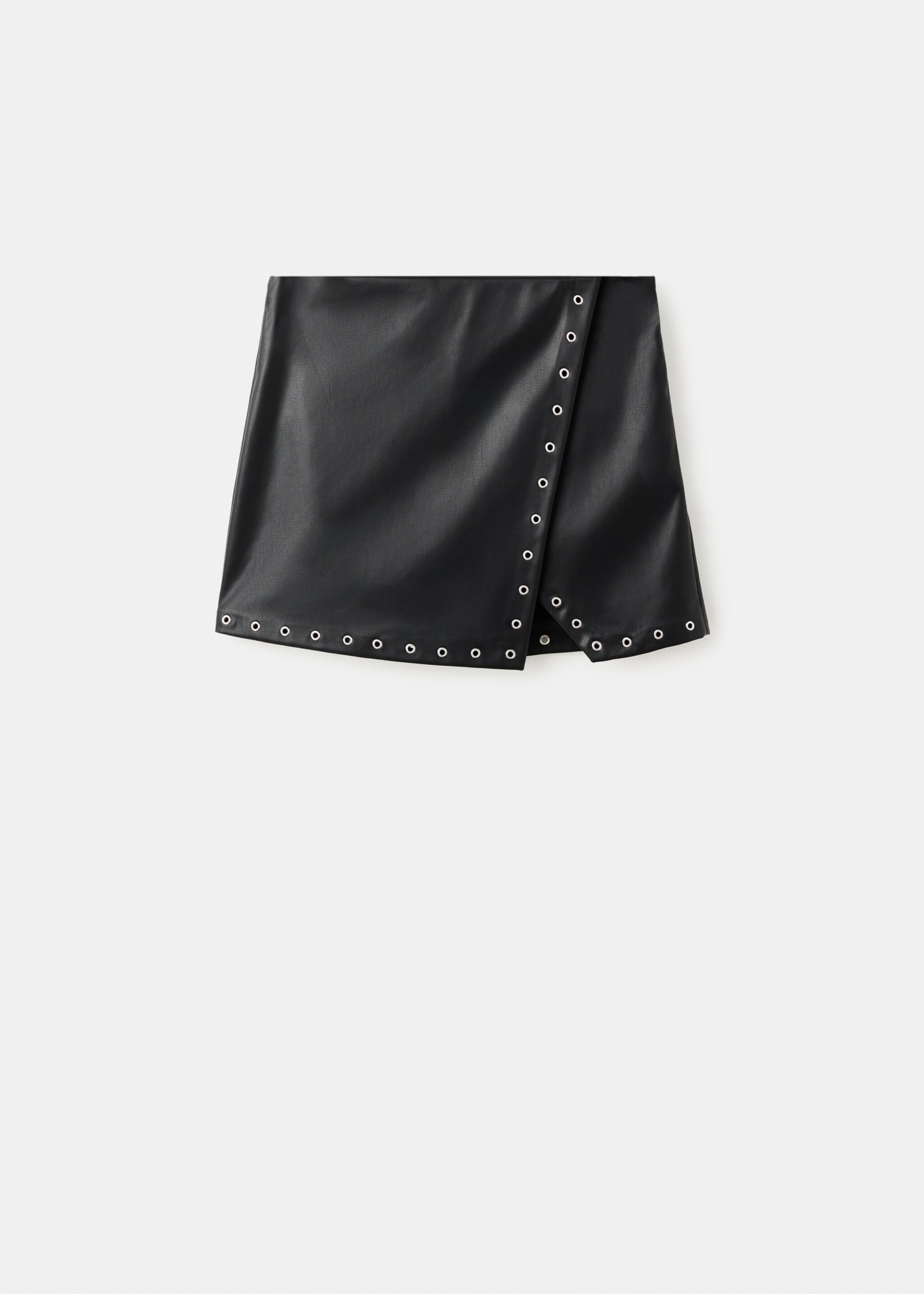 Leather-effect skirt with studs - Article without model, Black. Ref: 17066331-00.