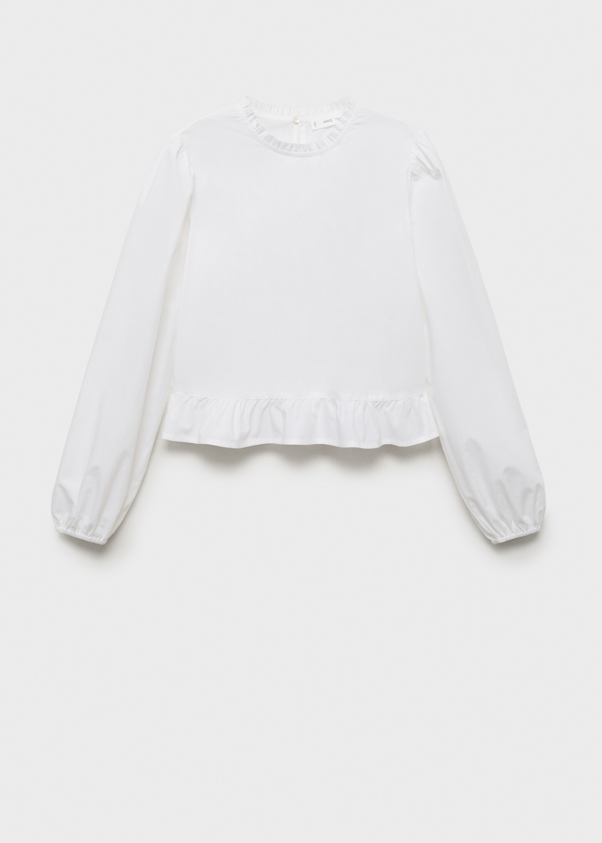 Chemise coton volantée - Article sans modèle, Blanc cassé. Ref: 17066332-00.