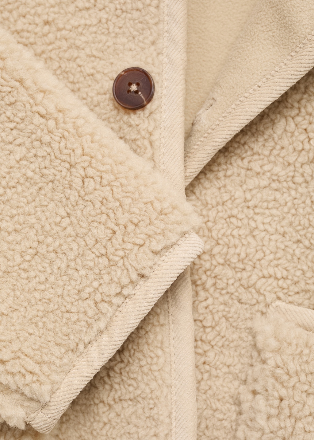 Shearling-effect hooded coat