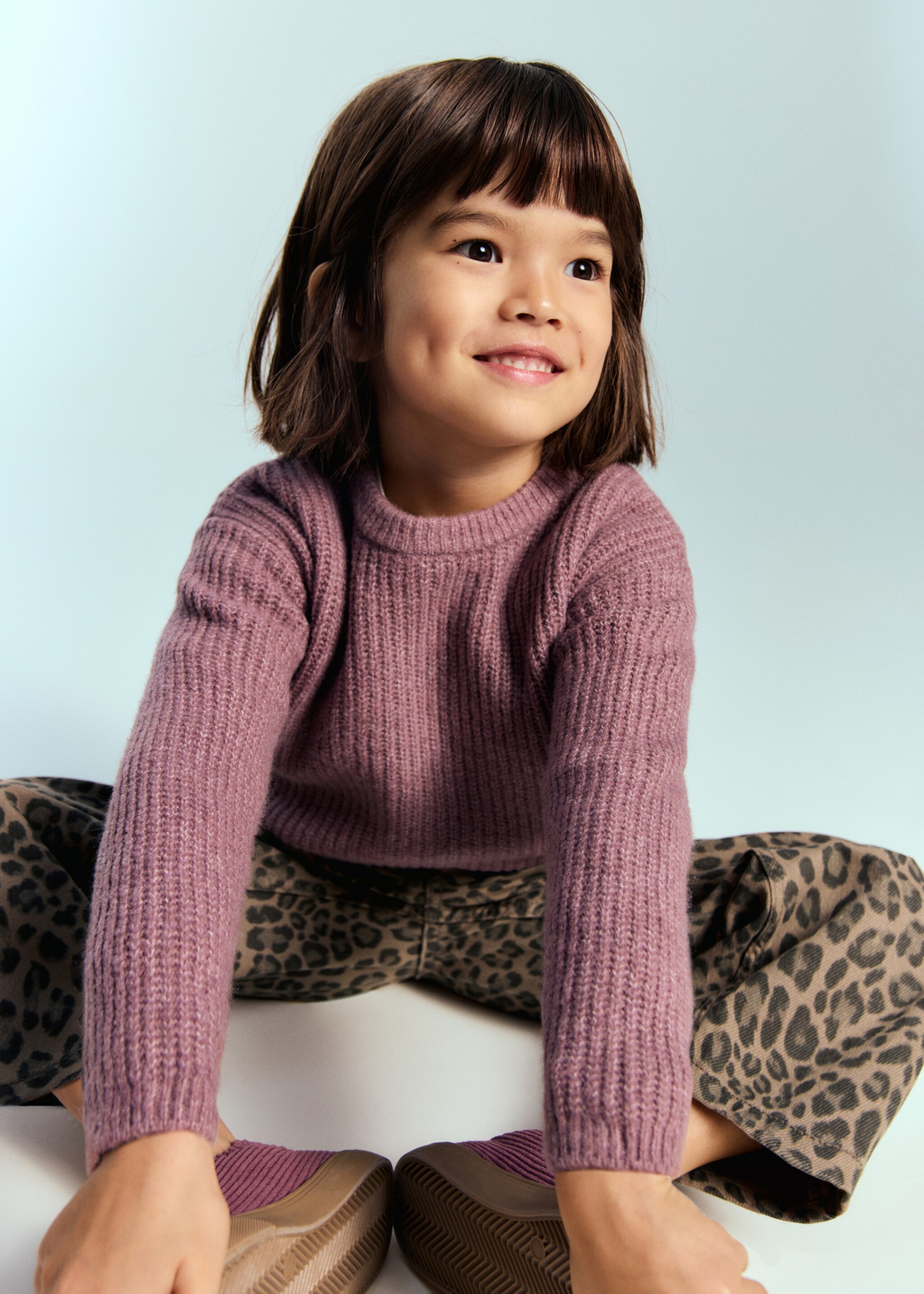 Leopard-print straight jeans - Medium plane, Chocolate. Ref: 17066334-00.