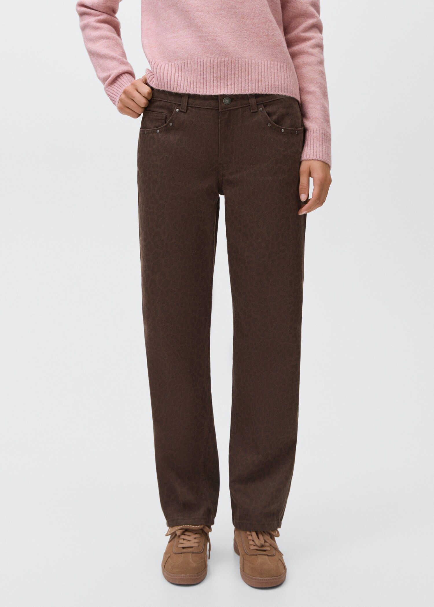 Leopard-print wide leg jeans - Medium plane
