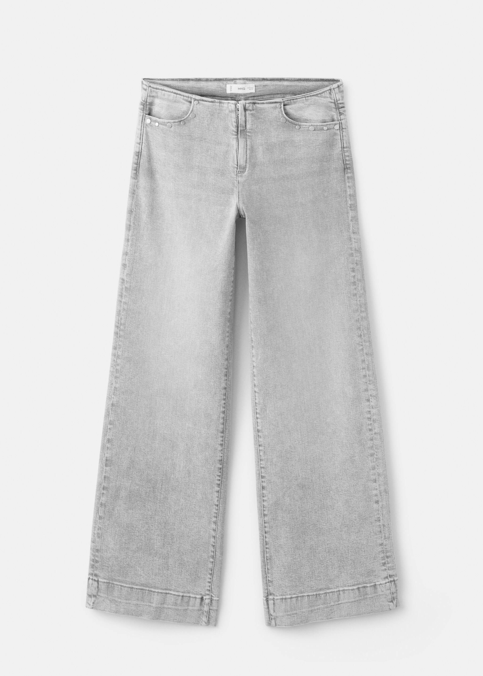 Jean wideleg clouté - Article sans modèle, Gris denim. Ref: 17066341-00.