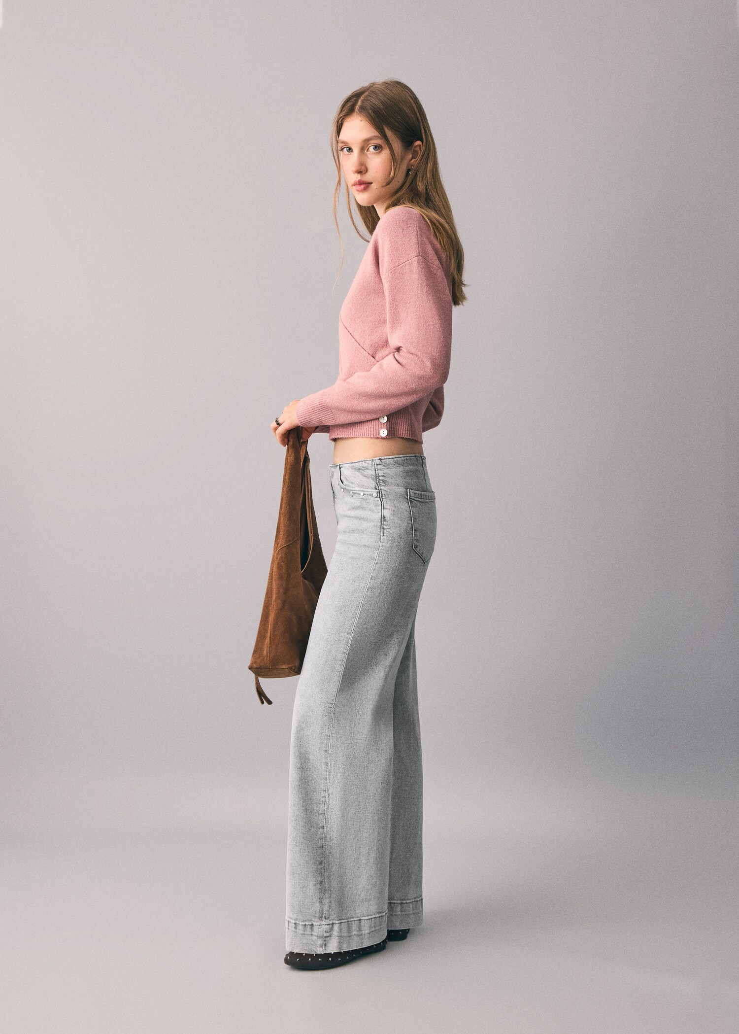 Wideleg-Jeans mit Nieten - Detail des Artikels 2