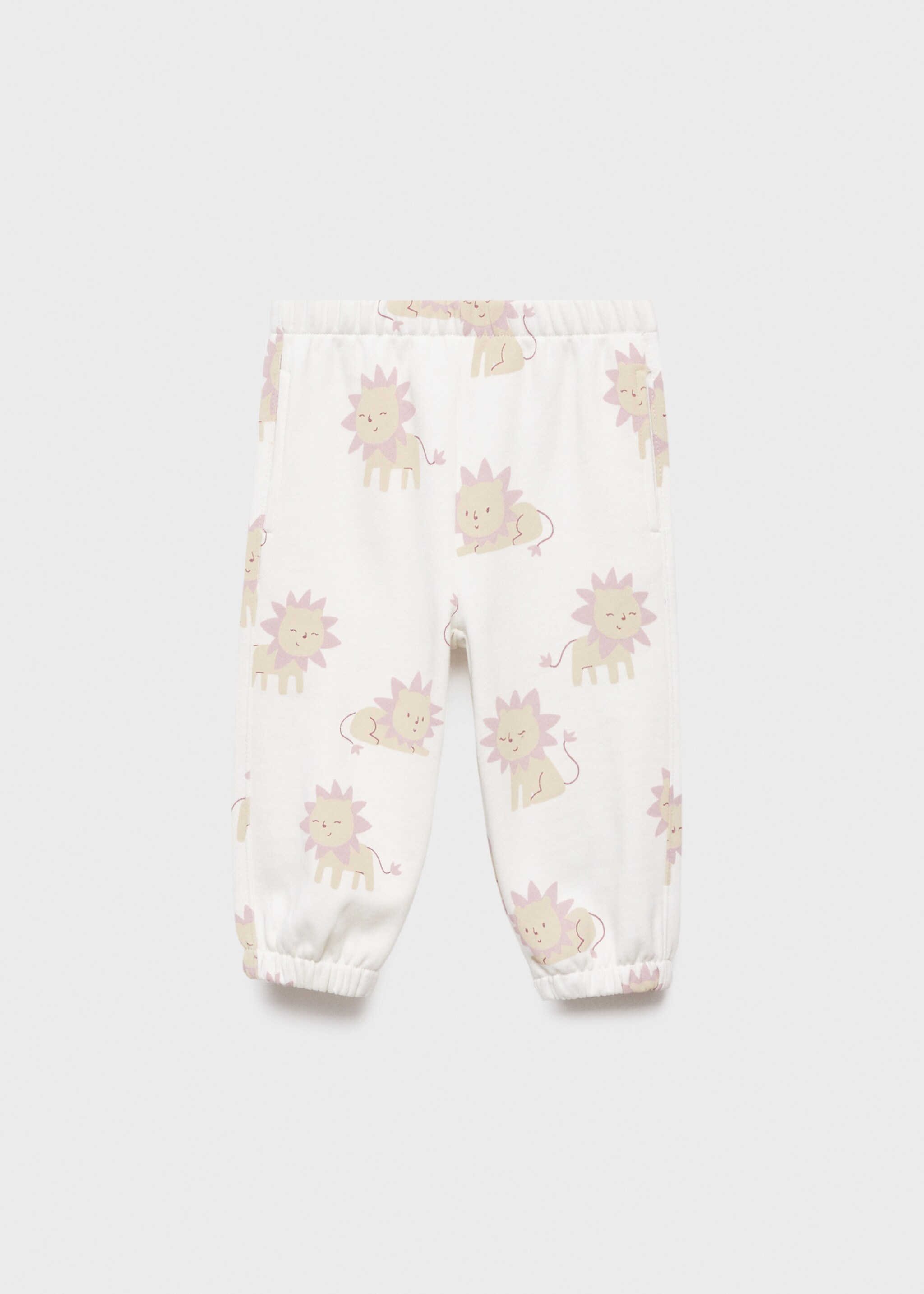 Joggers cotó estampats - Article sense model, Blanc trencat. Ref: 17066342-00.