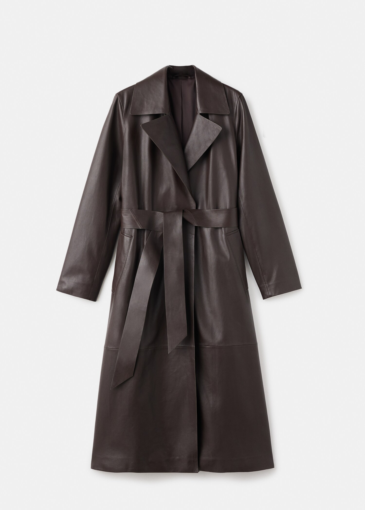 100% leather trench coat with belt - Article without model
