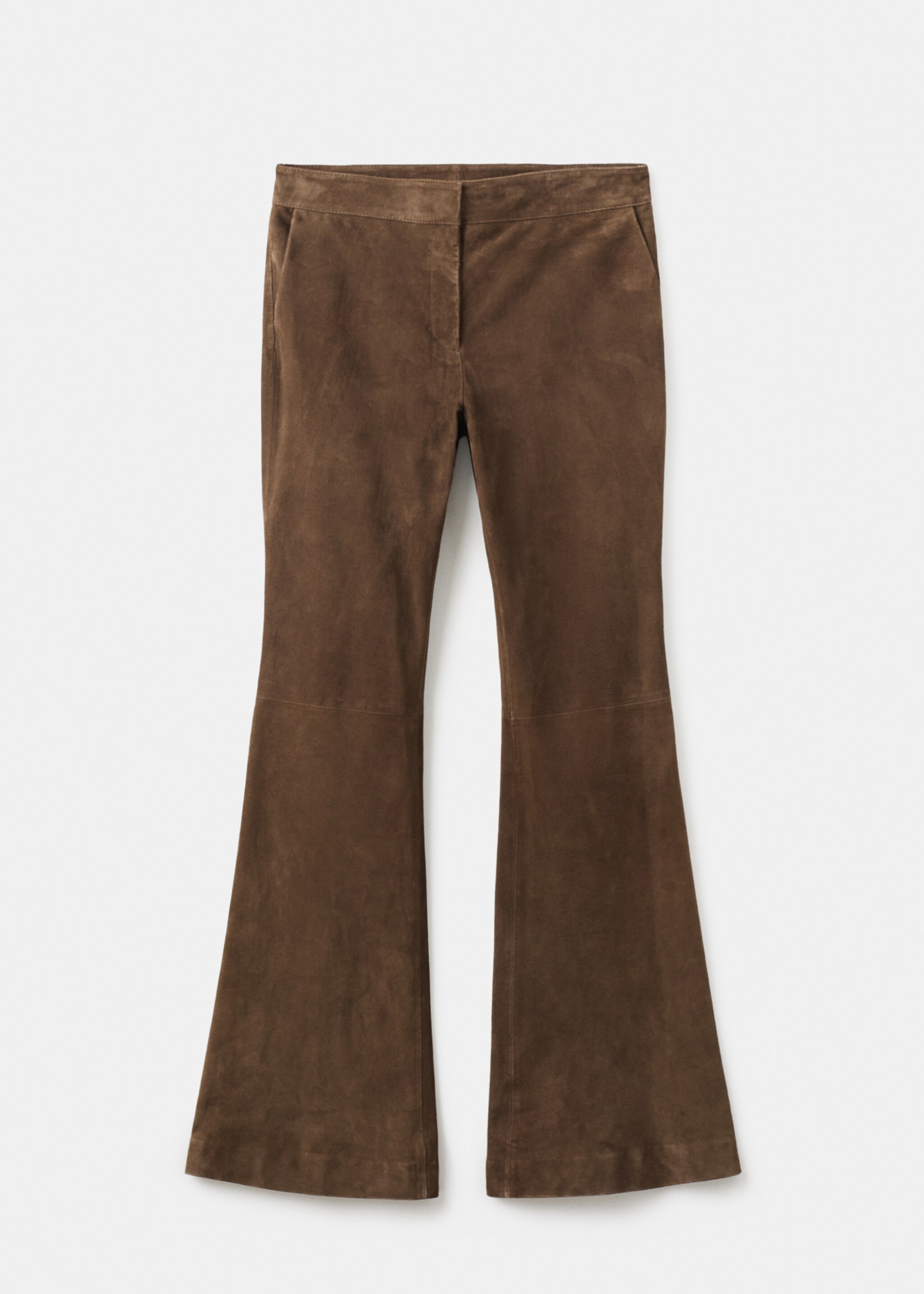 100% suede flared pants - Article without model, Khaki. Ref: 17066344-00.