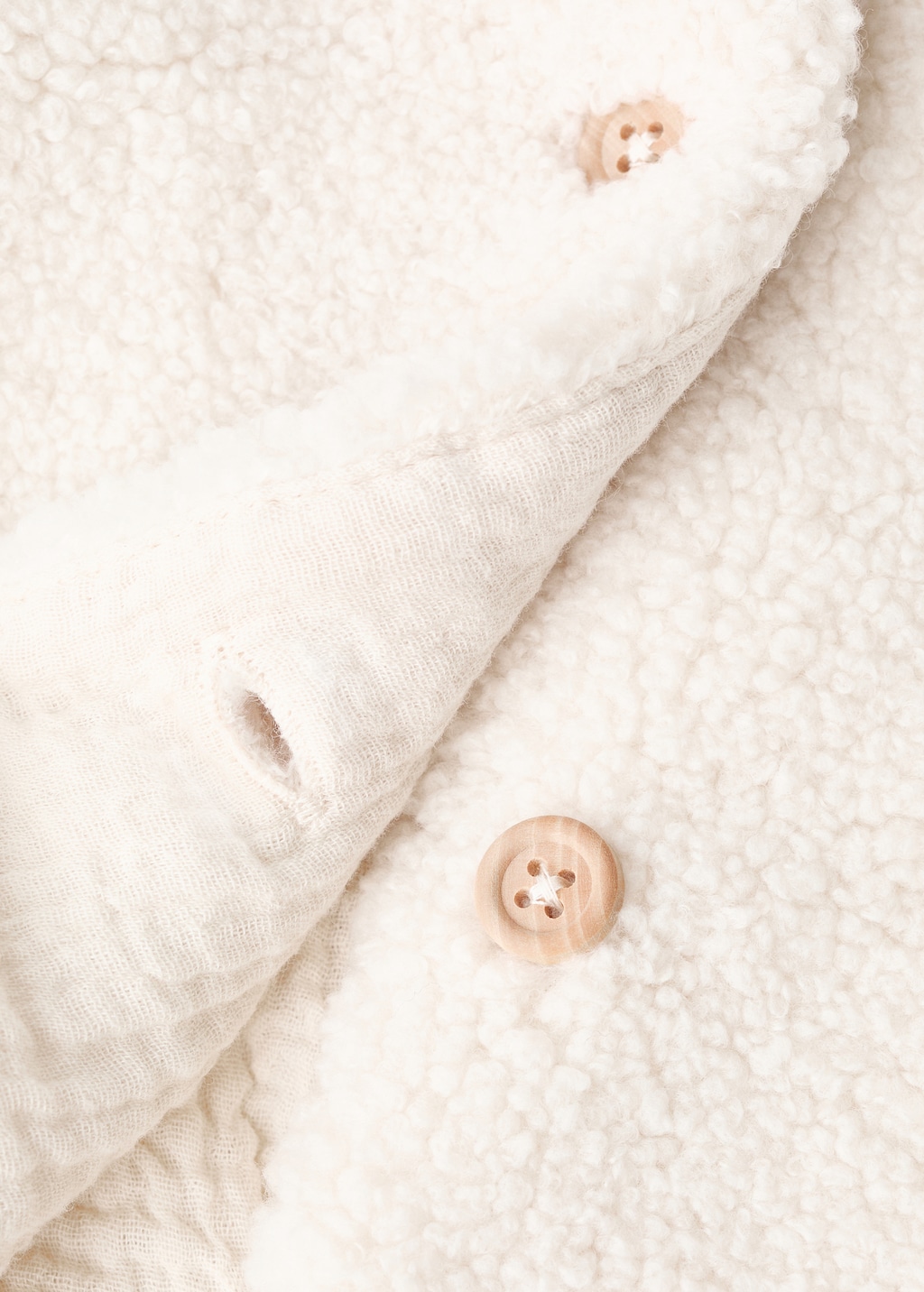 Shearling-effect hooded coat