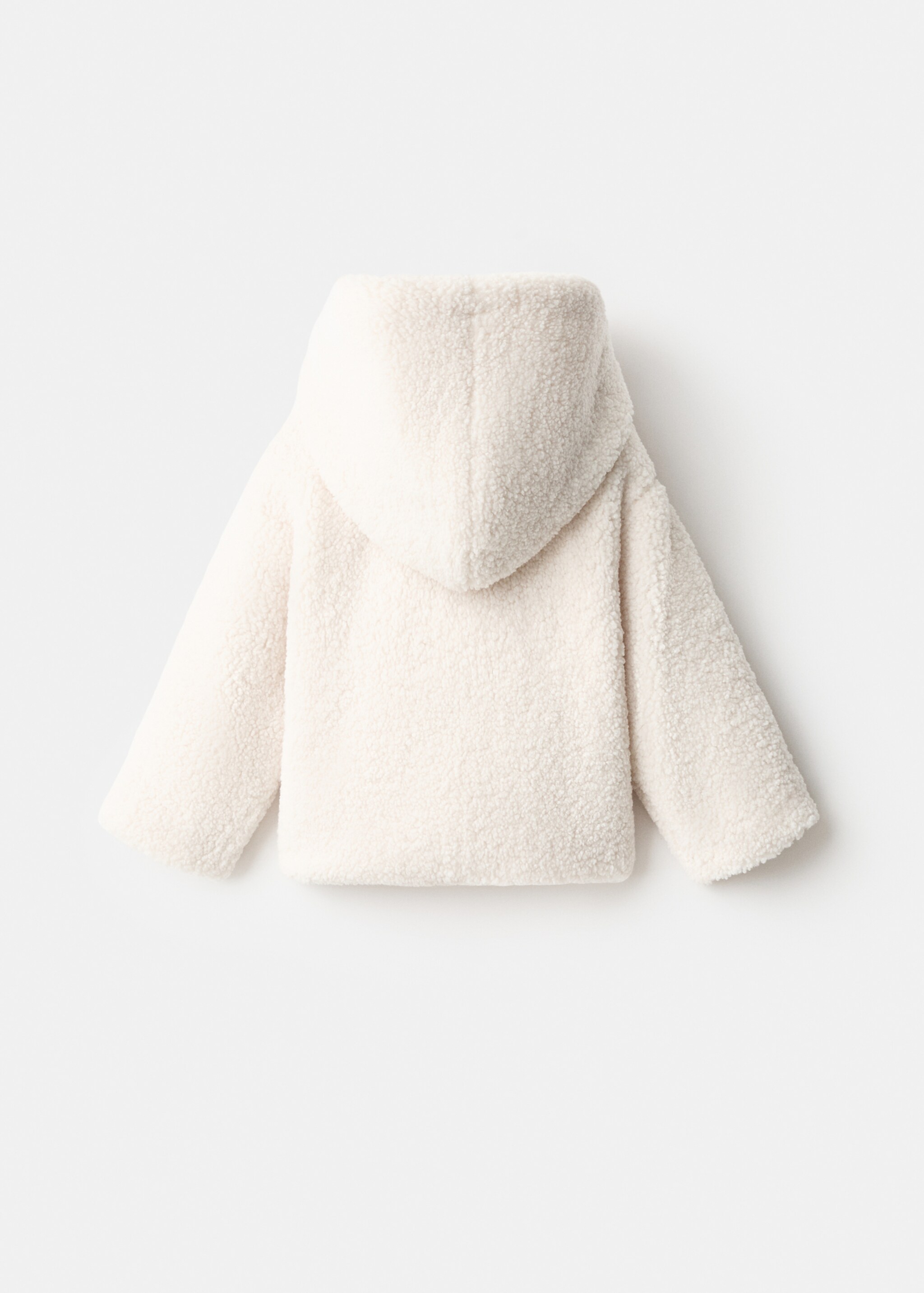 Shearling-effect hooded coat - Reverse of the article, Ecru. Ref: 17066345-00.