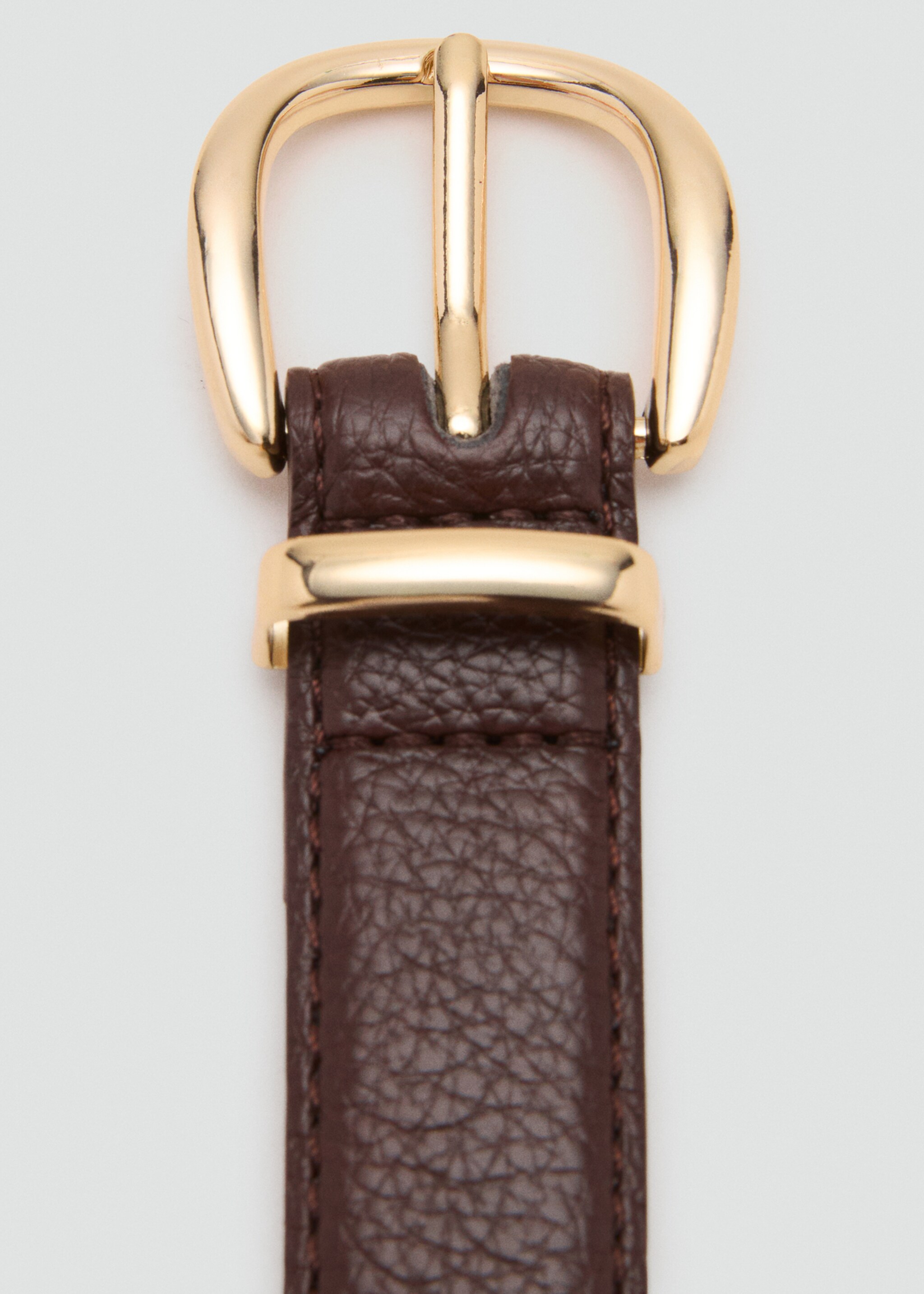 Oval buckle belt - Medium plane, Chocolate. Ref: 17066349-00.