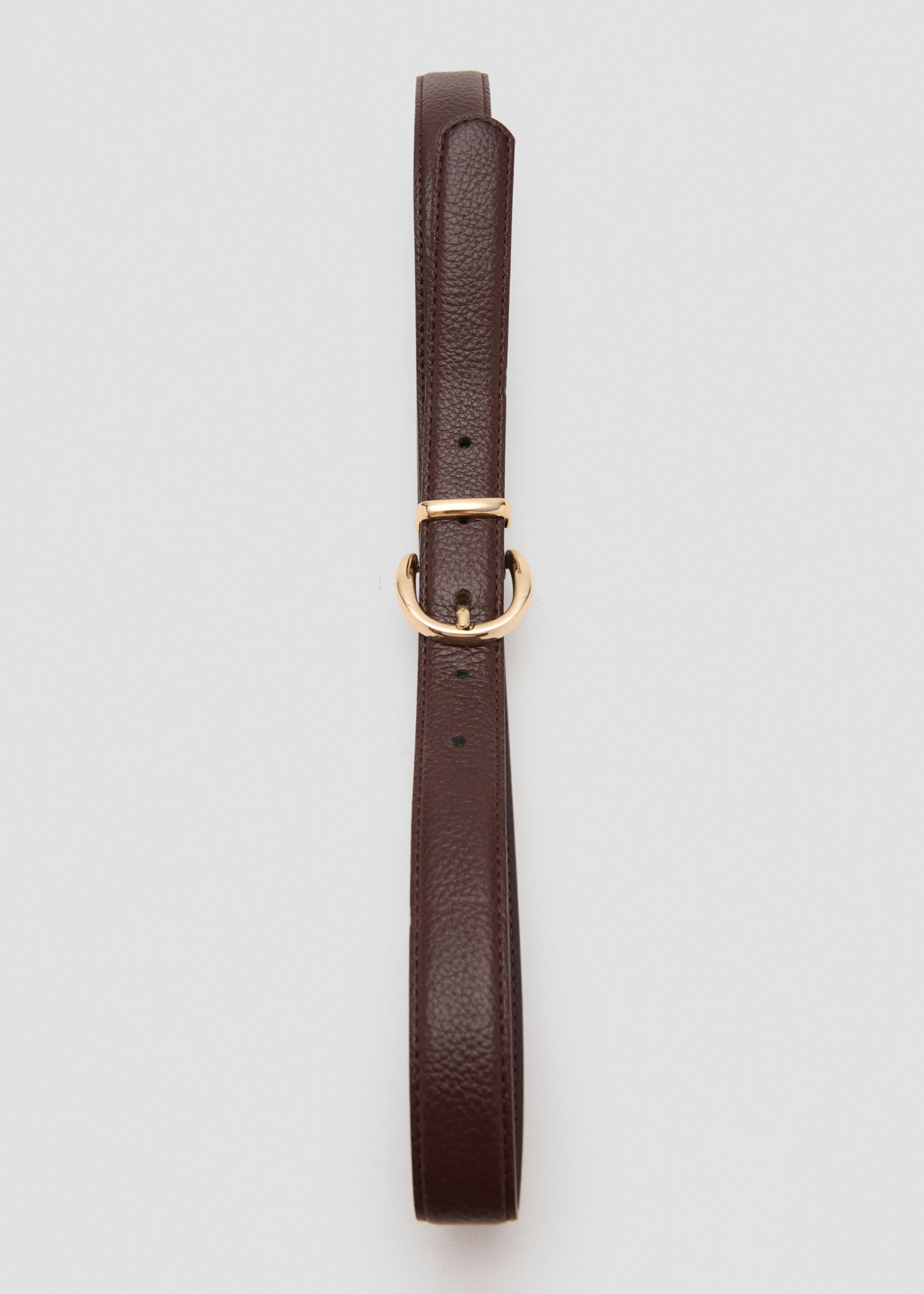 Oval buckle belt - Details of the article 2, Chocolate. Ref: 17066349-00.