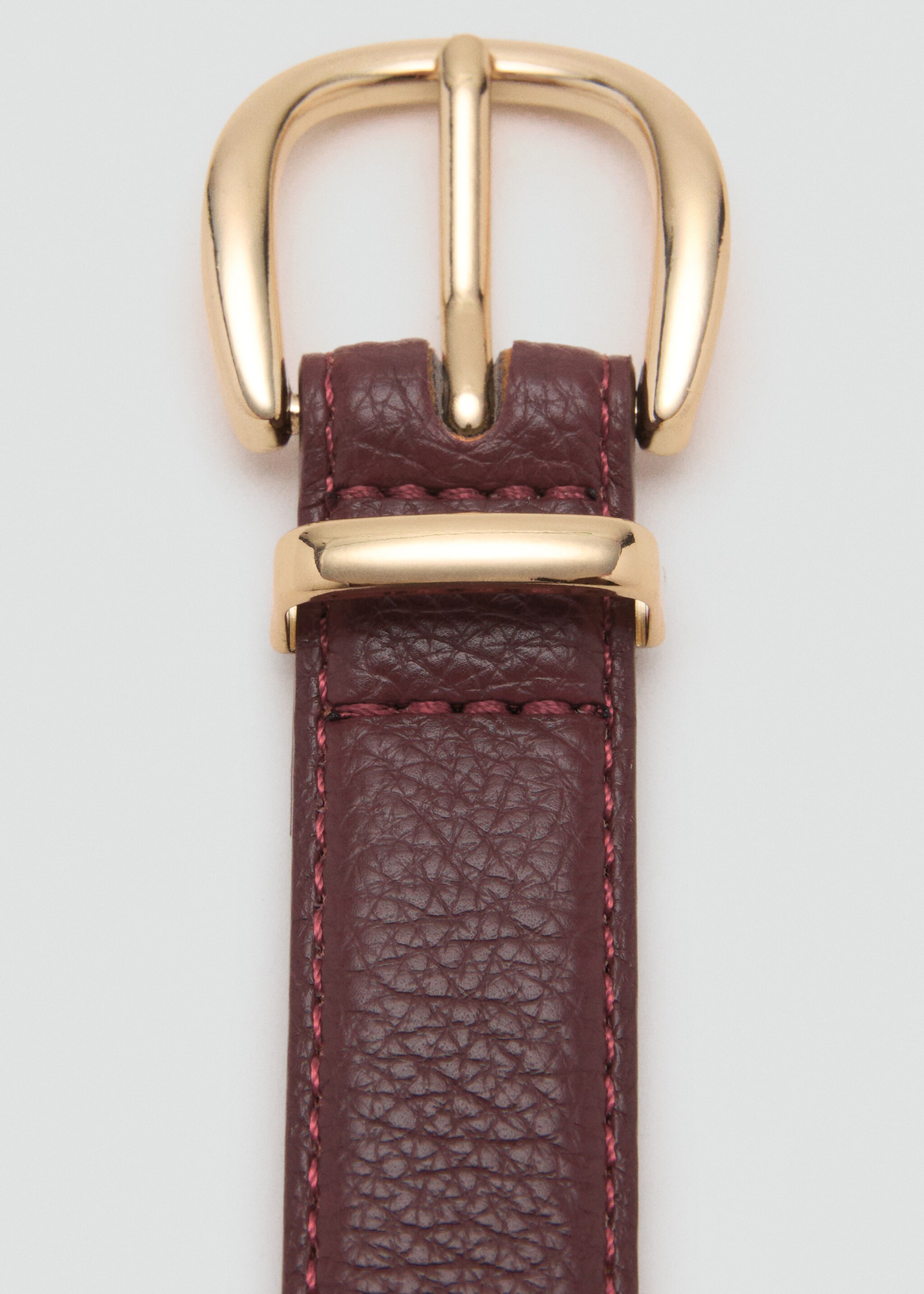 Oval buckle belt - Medium plane, Burgundy. Ref: 17066349-00.